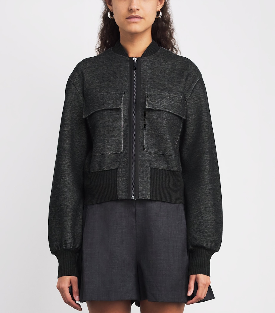 Cotton-Blend Bomber Jacket DARK GREY Image 3