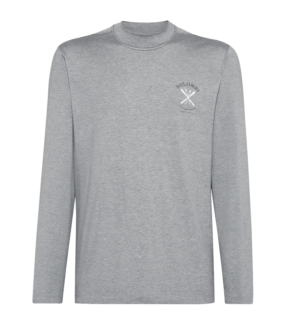 Silk-Blend Jersey Long-Sleeve T-Shirt C8472 Image 1