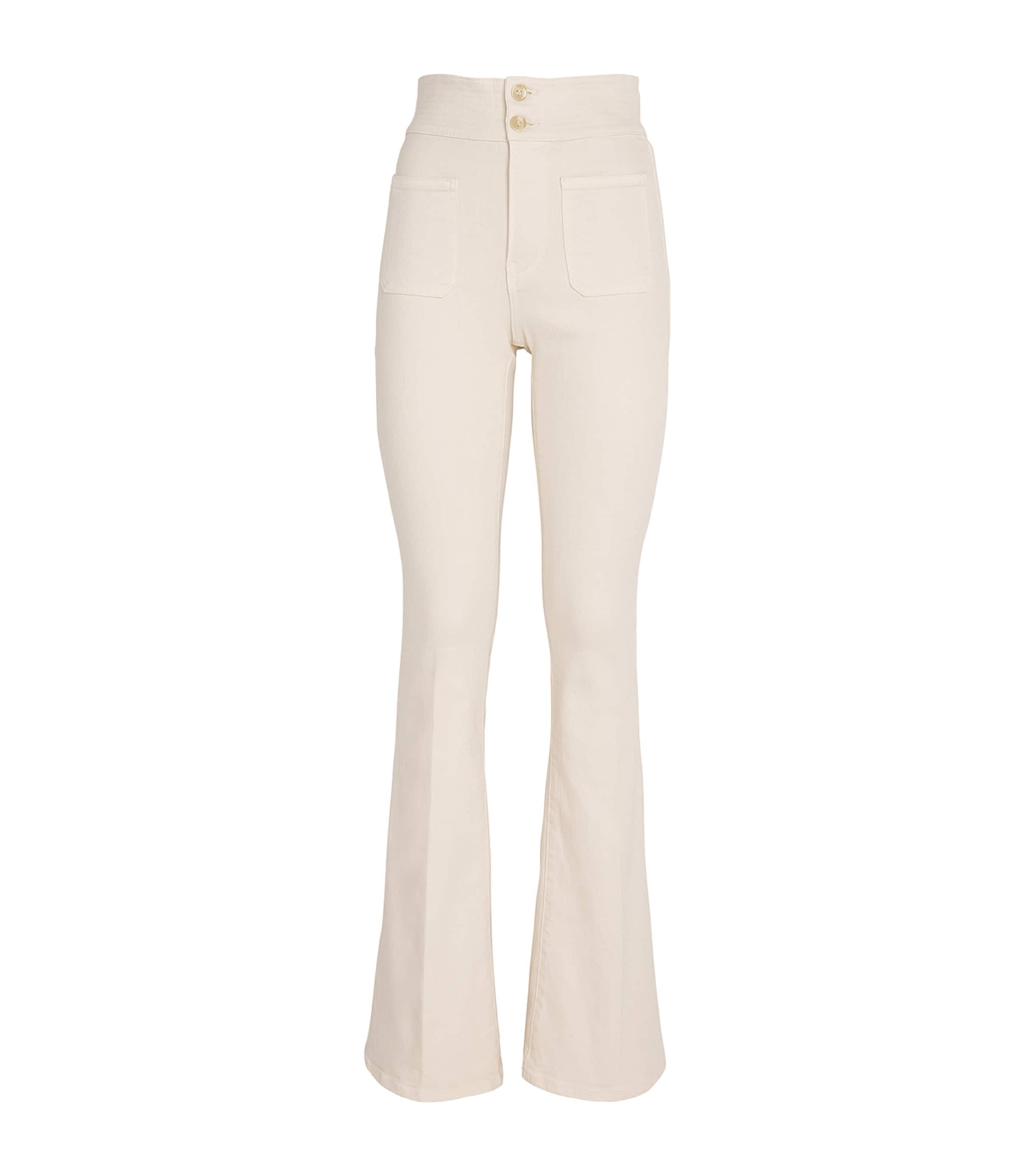 Shop Veronica Beard Beverly High-rise Skinny Flared Jeans In Nude