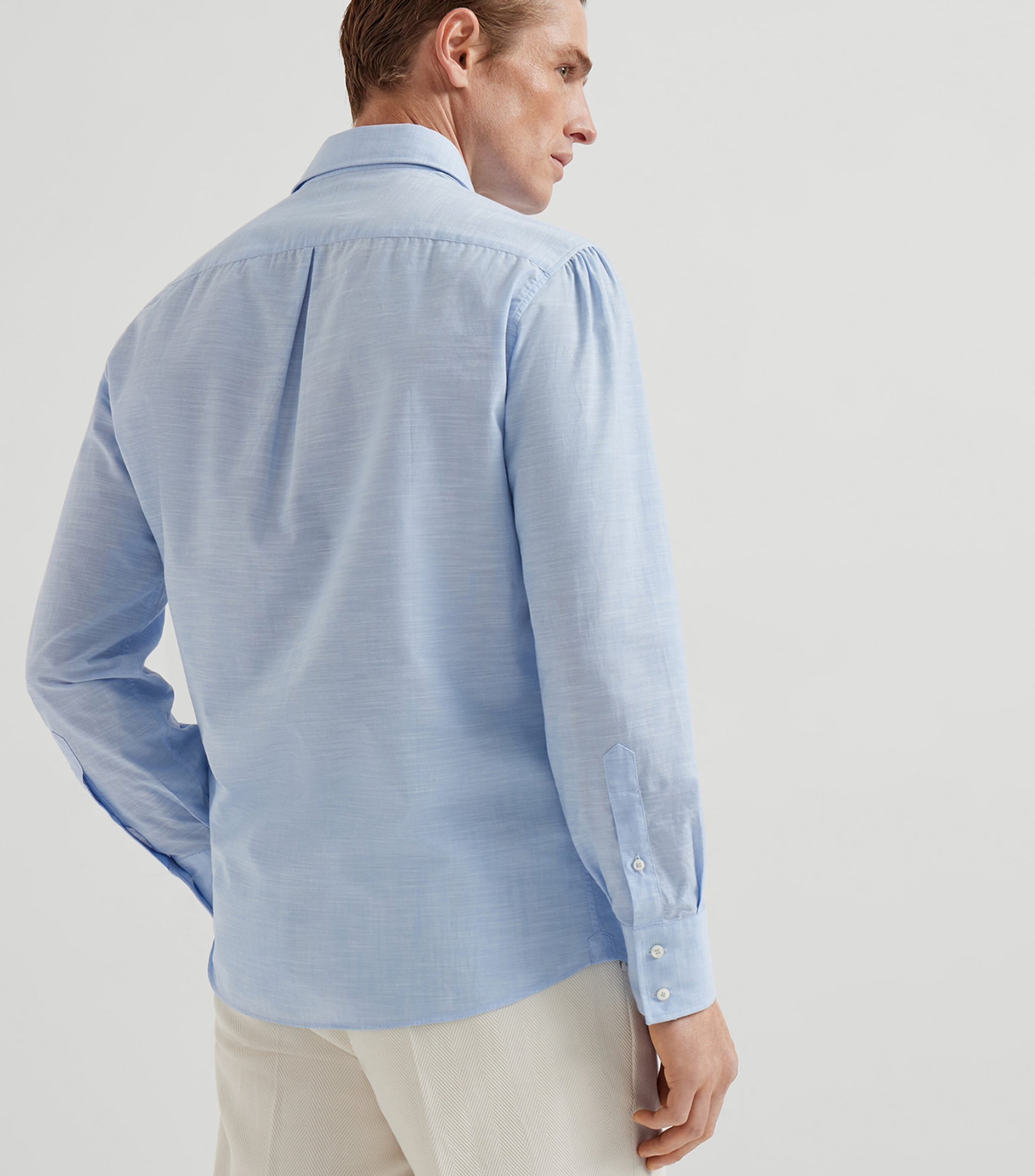 Brunello Cucinelli Blue Cotton Oxford Shirt | Harrods US