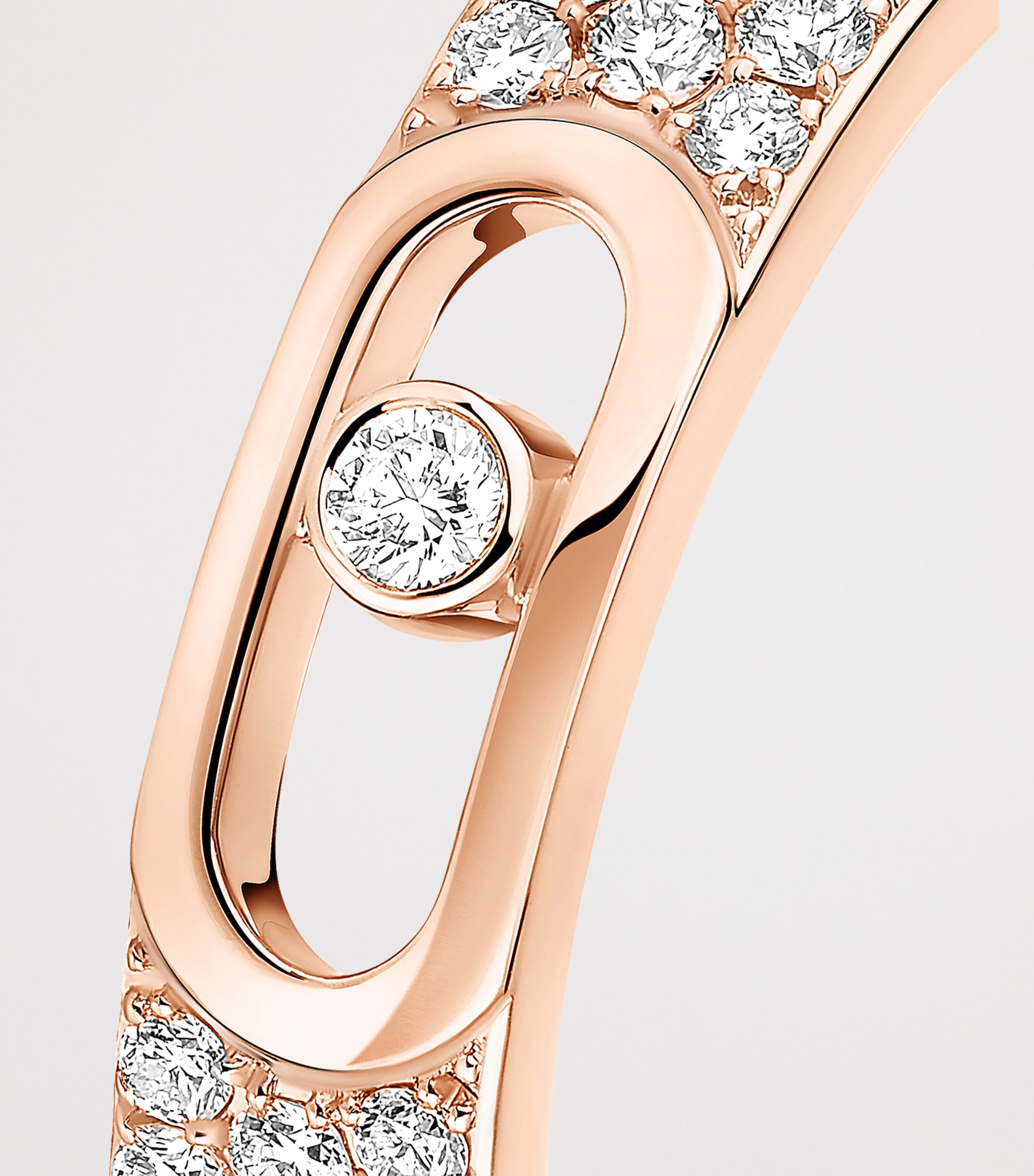 Messika Move Joaillerie Pink Gold and Diamond Pavé Wedding Ring Pink Gold Image 3