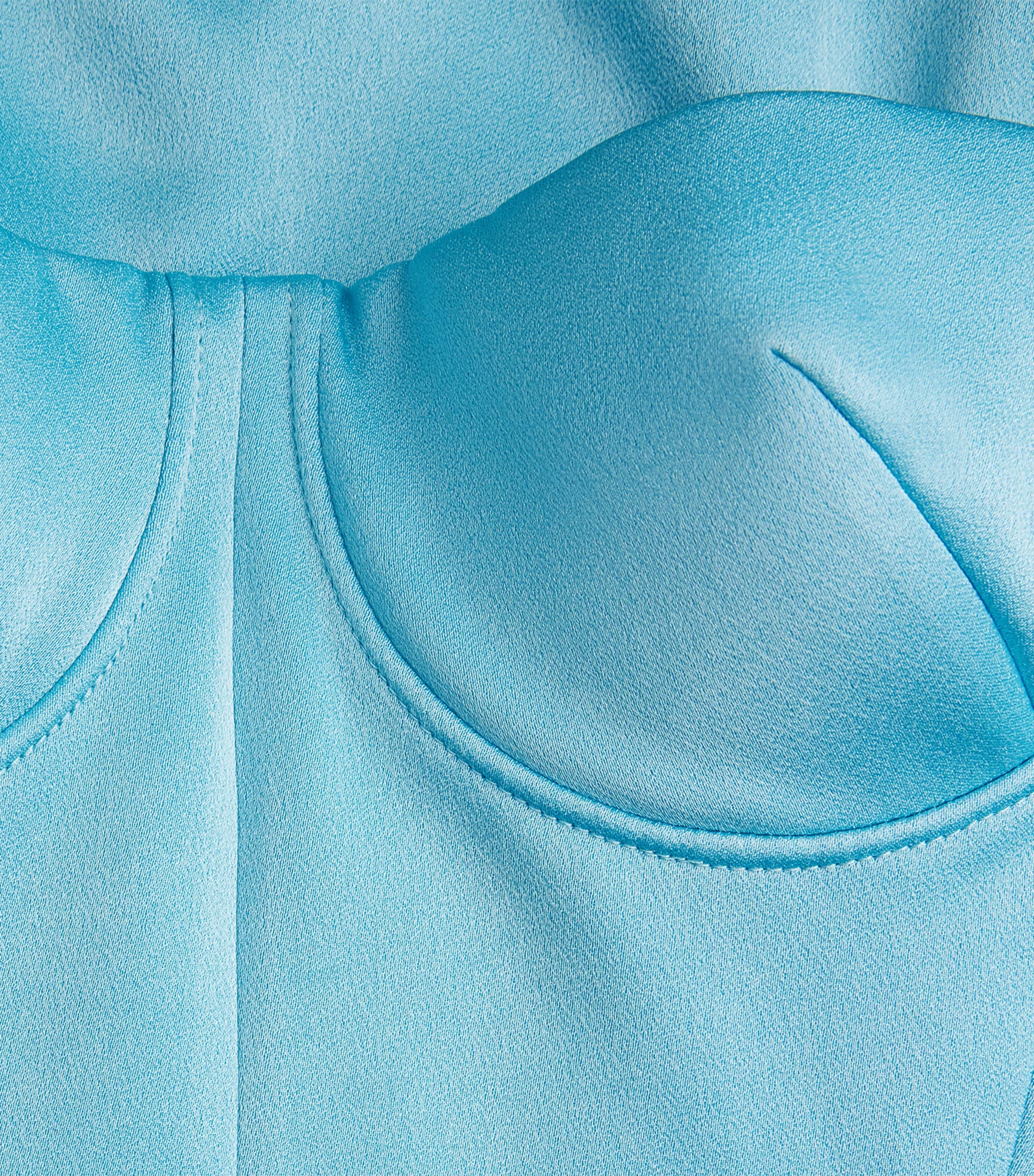 Alex Perry Womens Satin Corset Gown Aqua Image 6