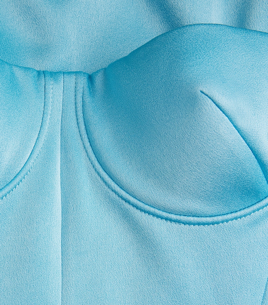 Alex Perry Womens Satin Corset Gown Aqua Image 6