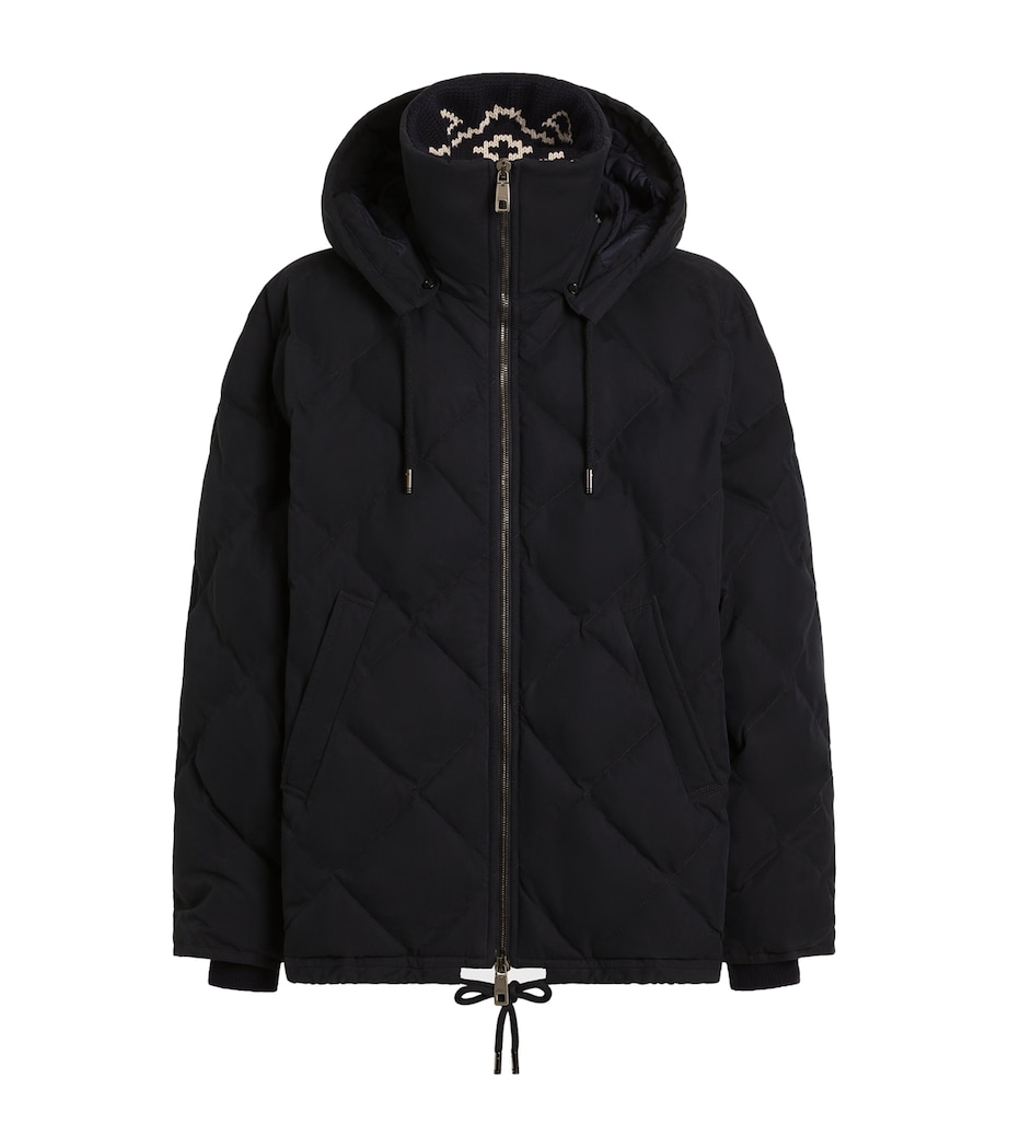 Dolce&Gabbana Mens Quilted Hooded Jacket Very Dark Blue Image 1