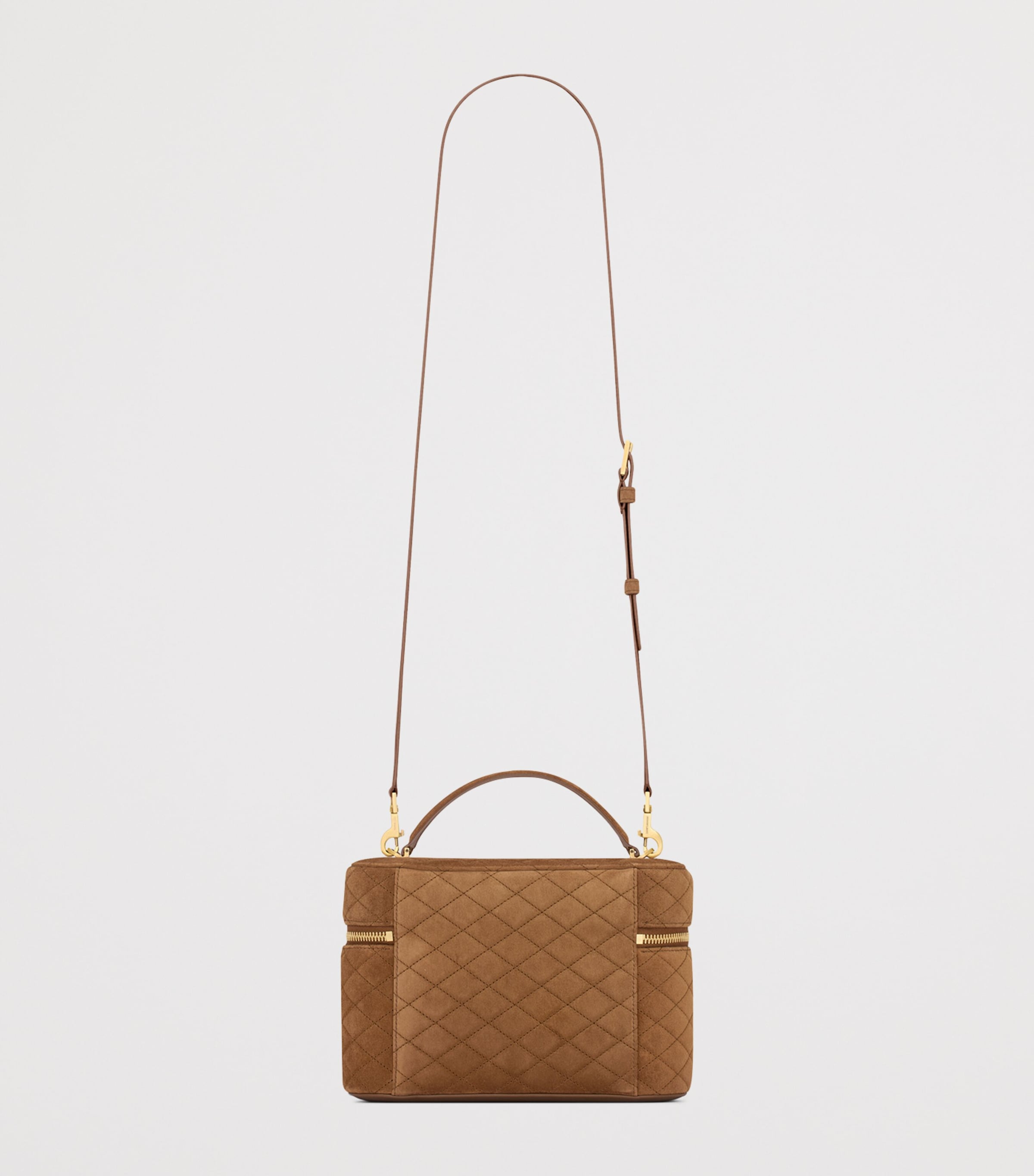 Saint Laurent Beige Large Gaby Vanity Top-Handle Bag | Harrods JP