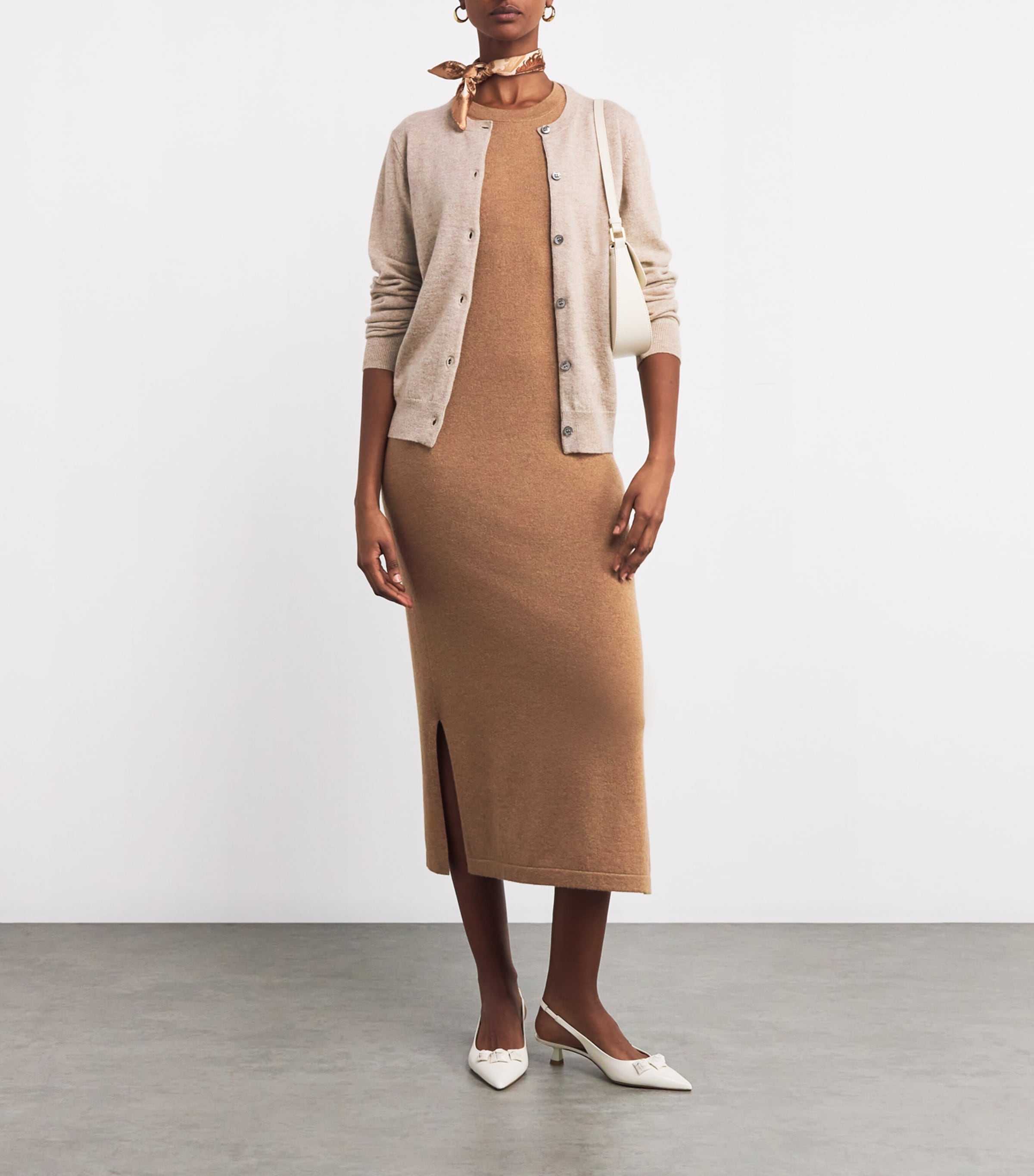 Cashmere Sleeveless Midi Dress LLAMA Image 2
