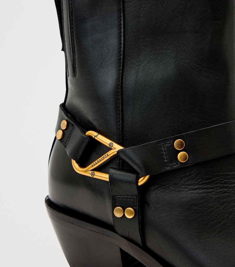 AllSaints Leather Fox Carabiner Boots Black Image 5