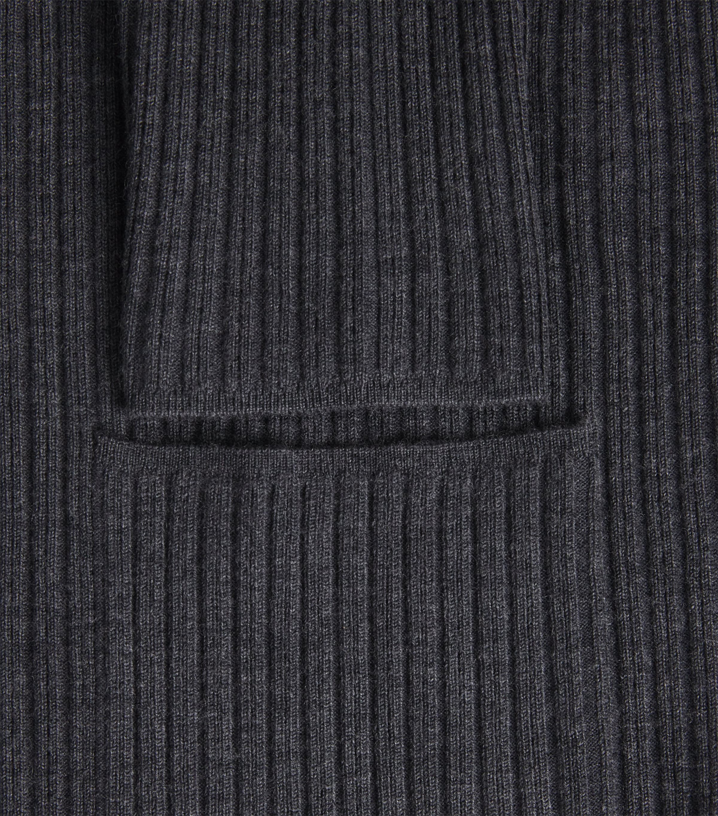 Wool-Blend Ribbed Cardigan SMOKE Image 5