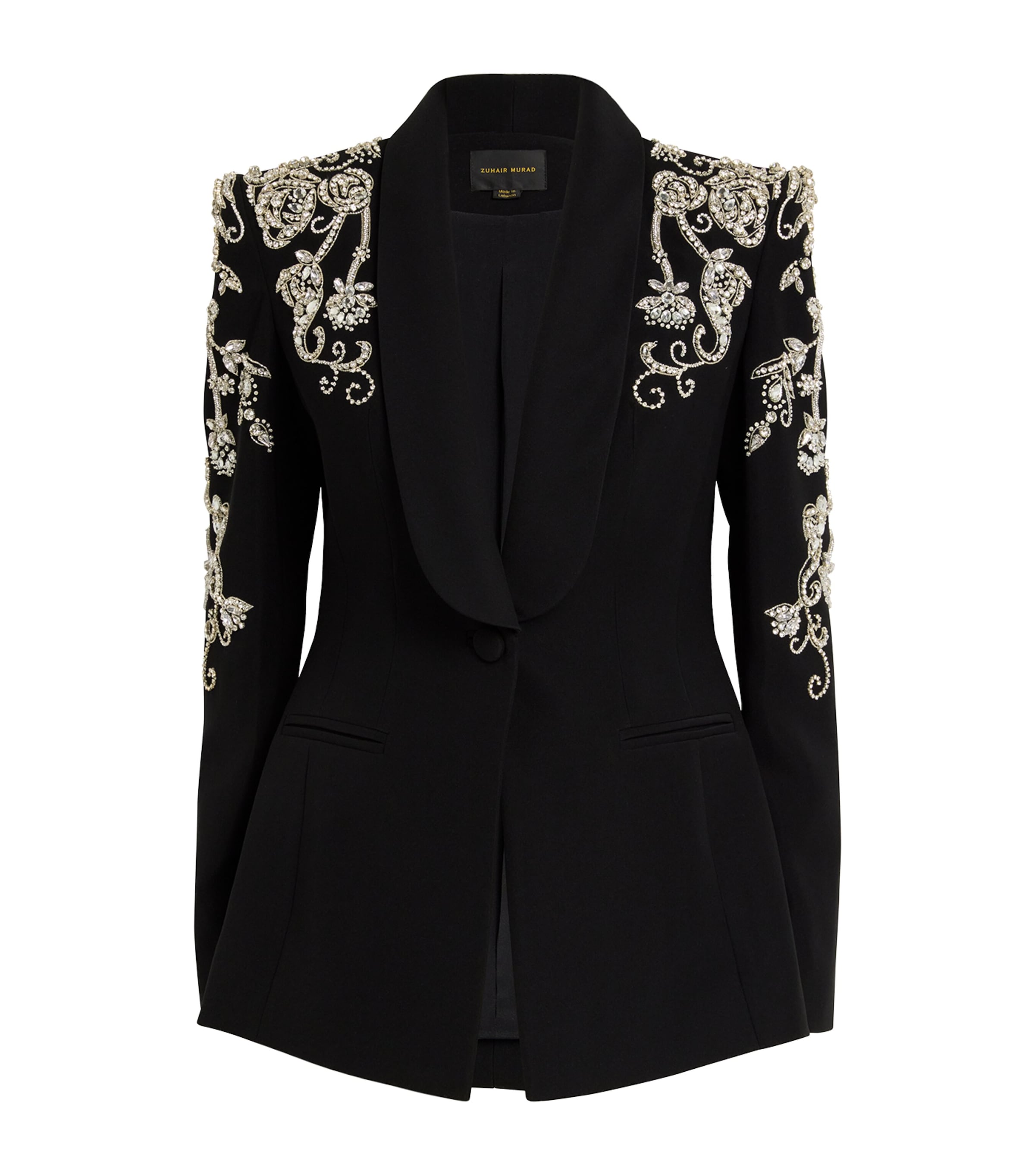 極美品 Zuhair Murad ズハイルムラド ビーズ刺繍ジャケット48黒金 Zuhair Murad Black Embellished Cady Blazer | Harrods UK