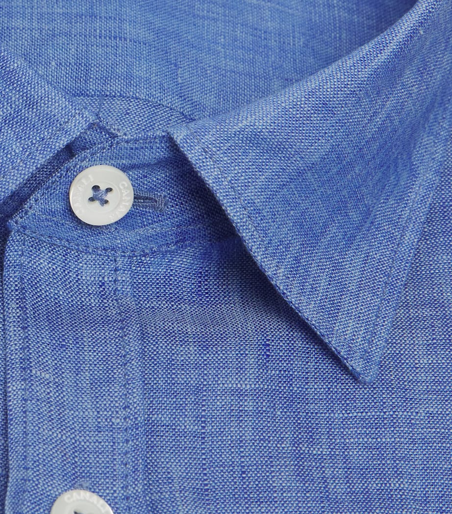 Canali Mens Linen Shirt Image 5