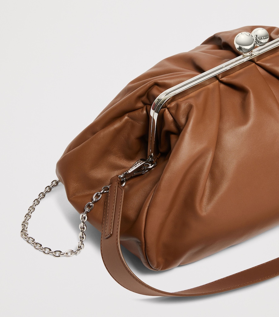Weekend Max Mara Large Leather Pasticcino Clutch Bag Tobacco Image 4