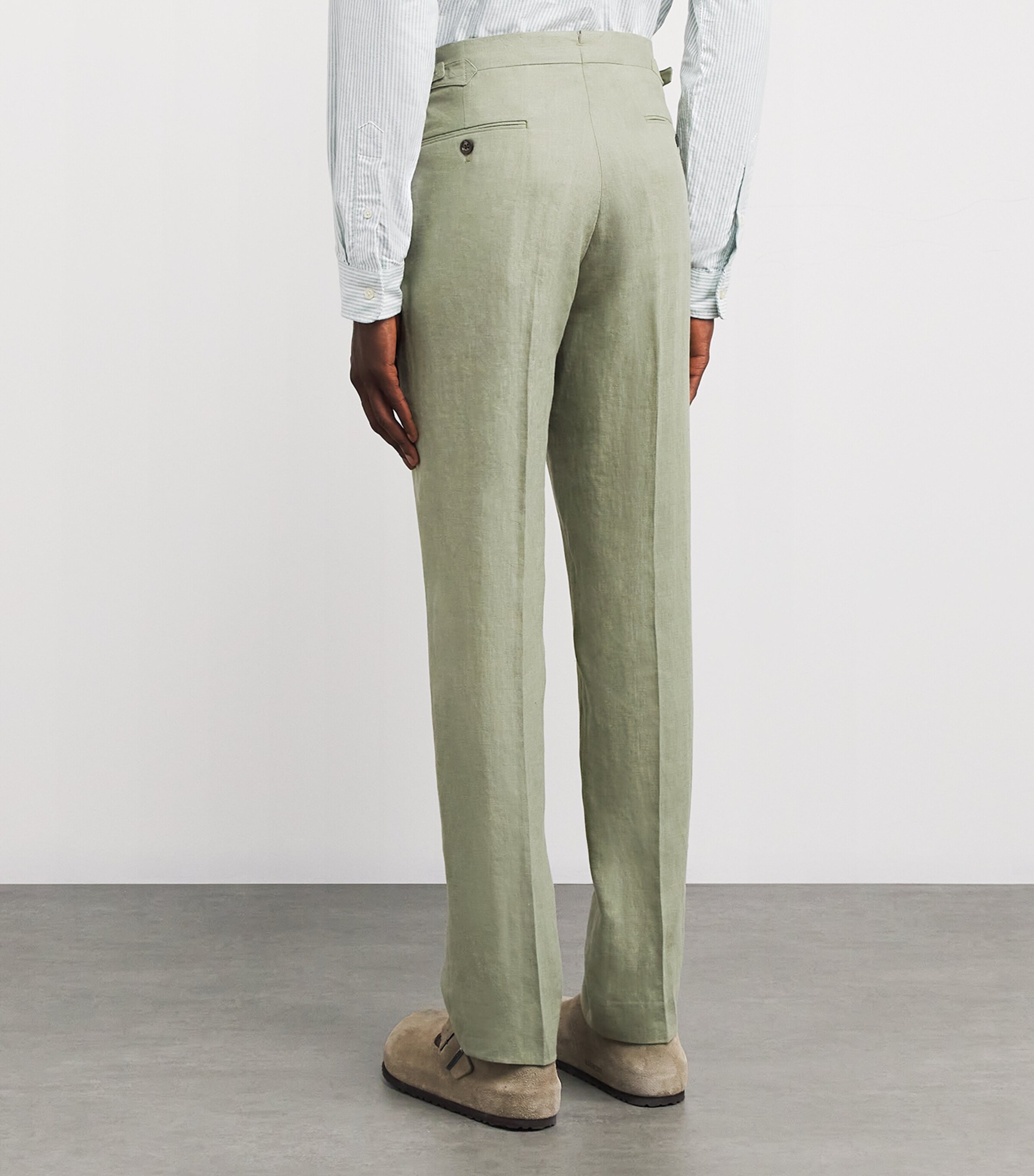 Polo Ralph Lauren Mens Linen Tailored Chinos Green Image 4