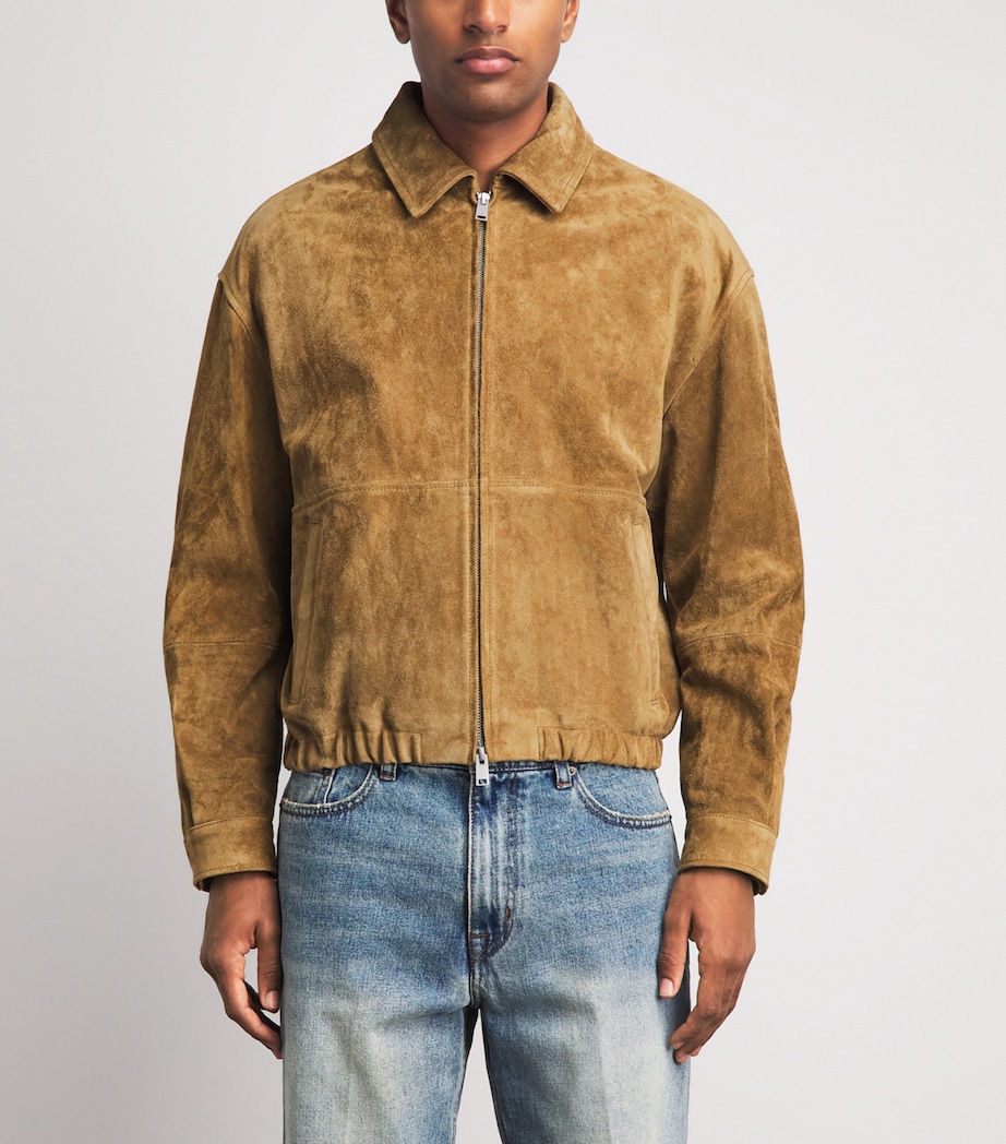 Arma Mens Suede Maddox Jacket Olive Image 4