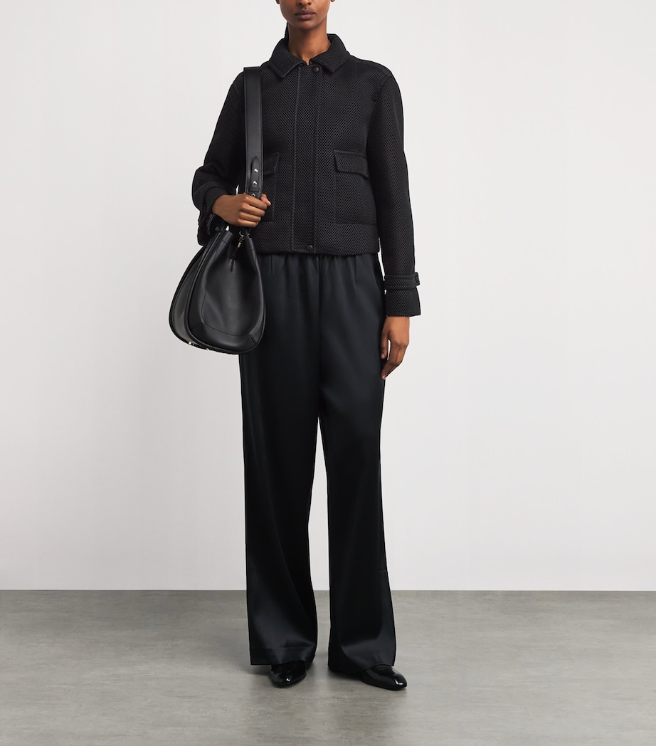 Mesh Bomber Jacket BLACK Image 2