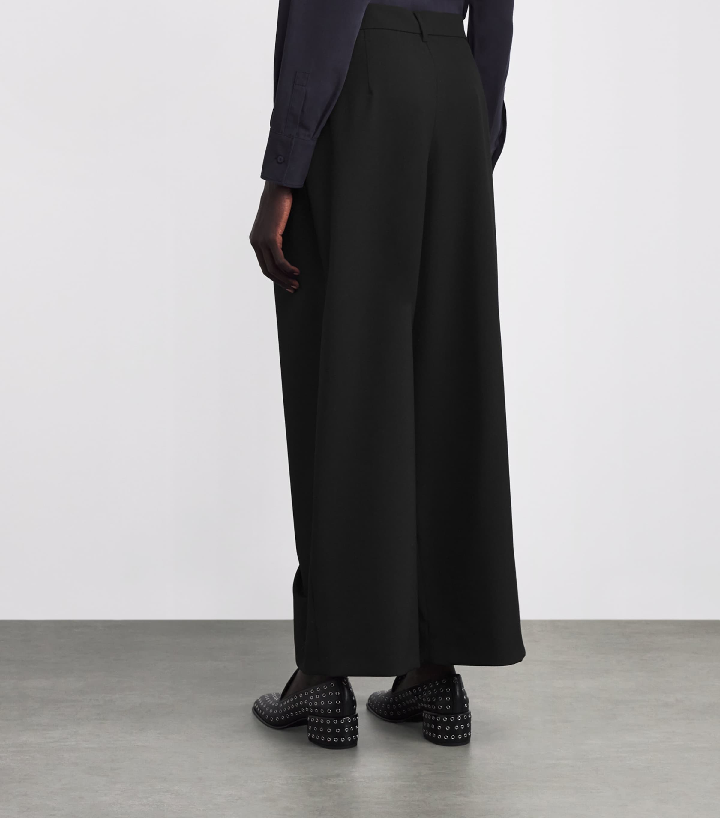 Twill Wide-Leg Trousers BLACK Image 4