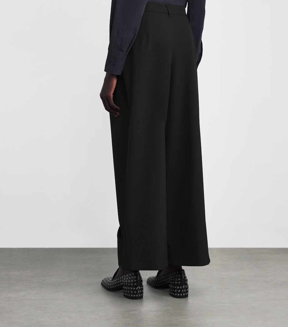 Twill Wide-Leg Trousers BLACK Image 4