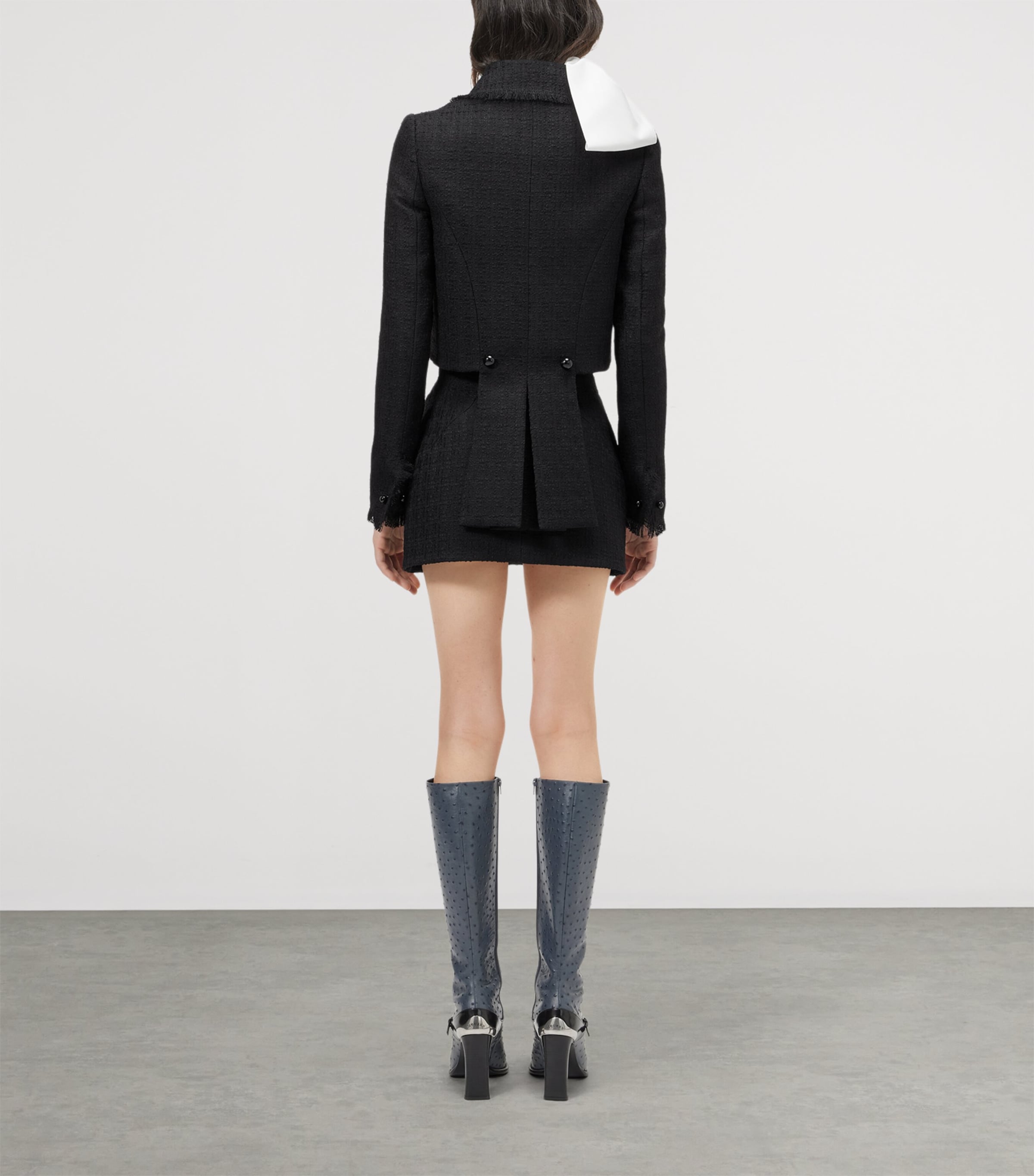 McQueen Womens Wool-Blend Tweed Jacket Image 3