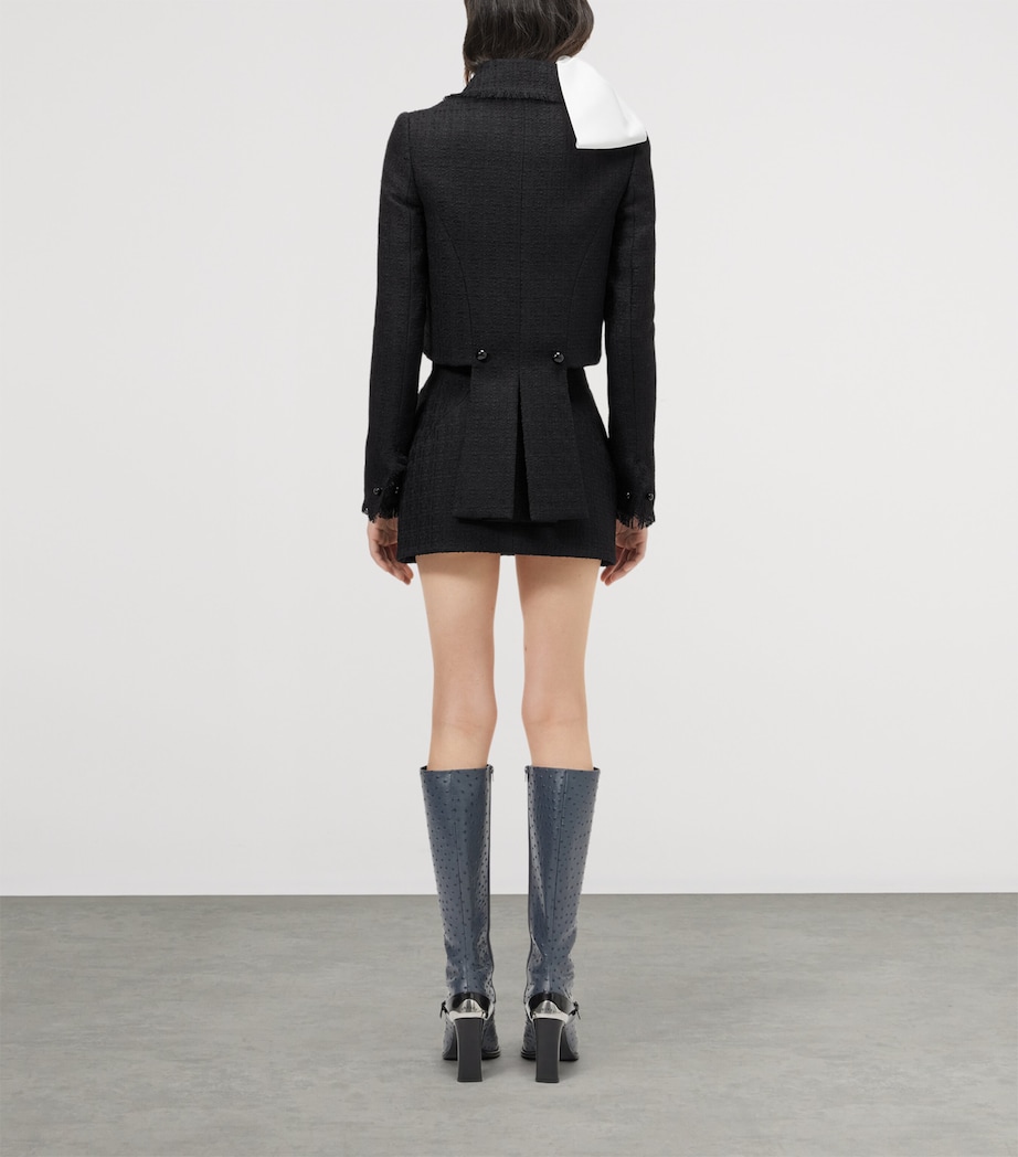 McQueen Womens Wool-Blend Tweed Jacket Image 3