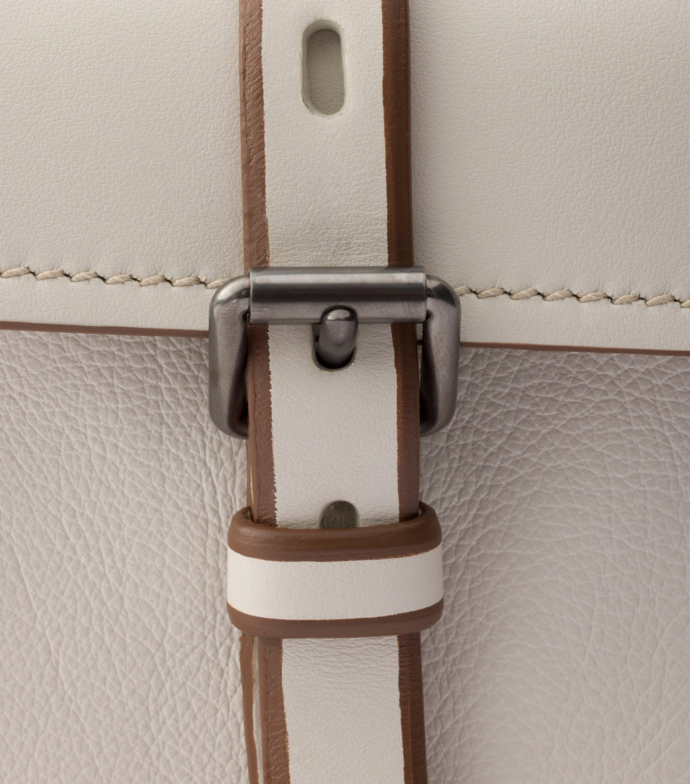 Prada Medium Leather Route Tote Bag Neutral Image 8