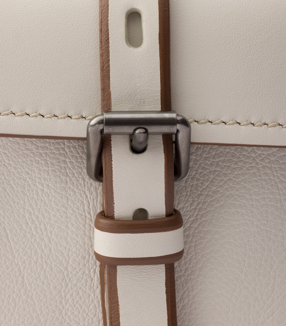 Prada Medium Leather Route Tote Bag Neutral Image 8
