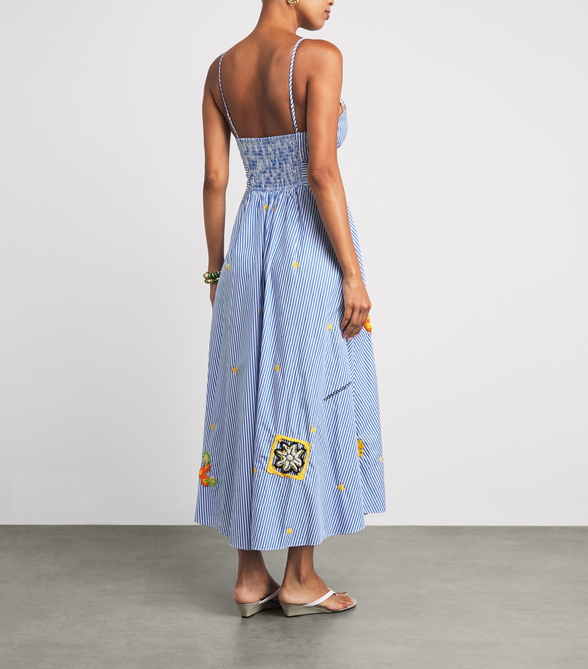 Camilla Womens Cotton Appliquéd Midi Dress Magic Of The Mercado Image 4