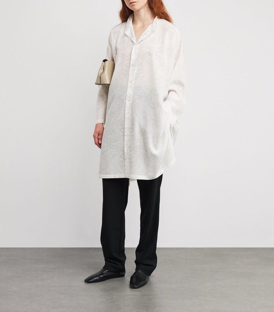 Silk Wide A-Line Shirt PENCIL Image 2