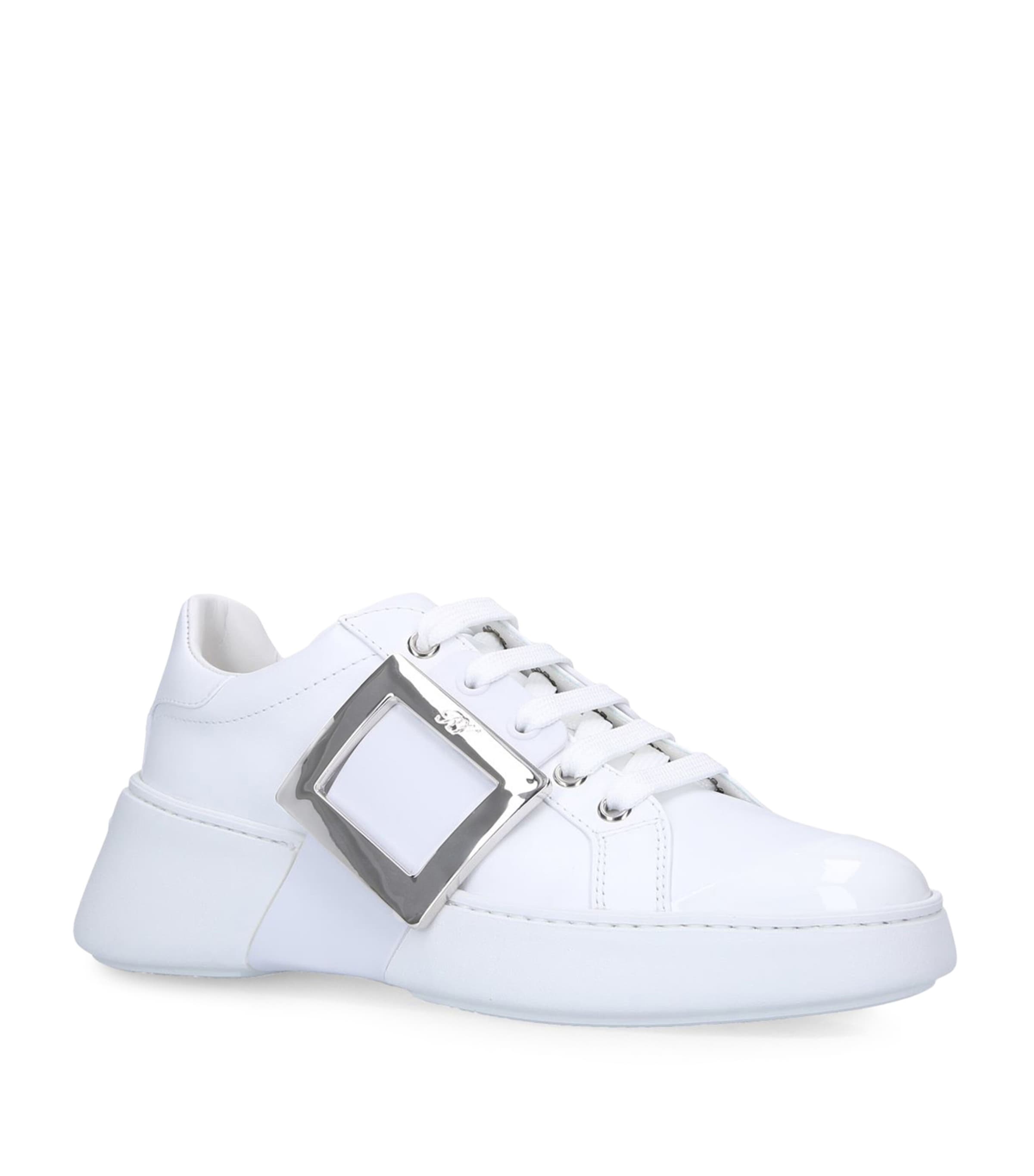 ROGER VIVIER LEATHER VIV' SKATE SNEAKERS 