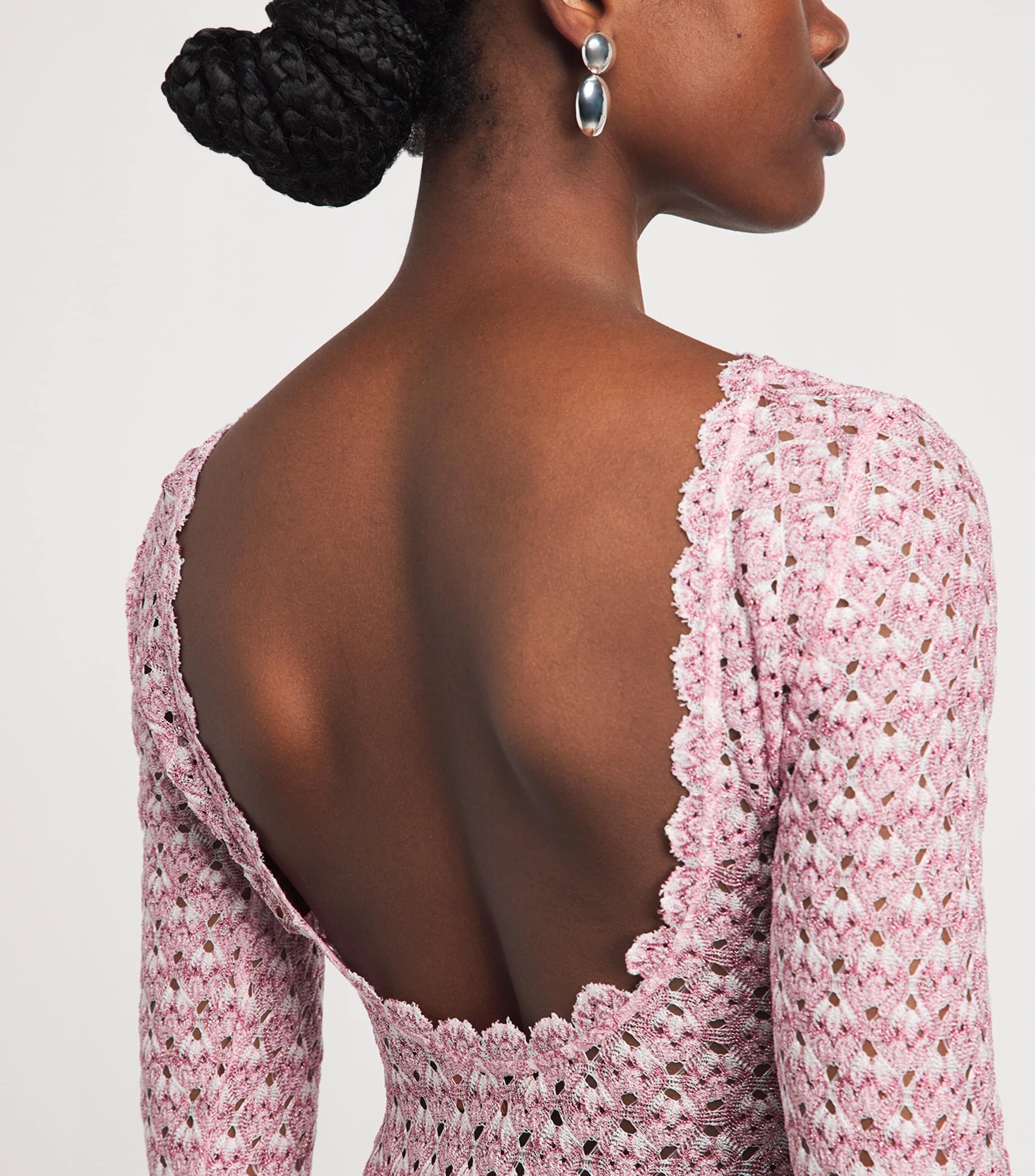 missoni backless dress Missoni zigzag-knit open-back Dress | Neutrals