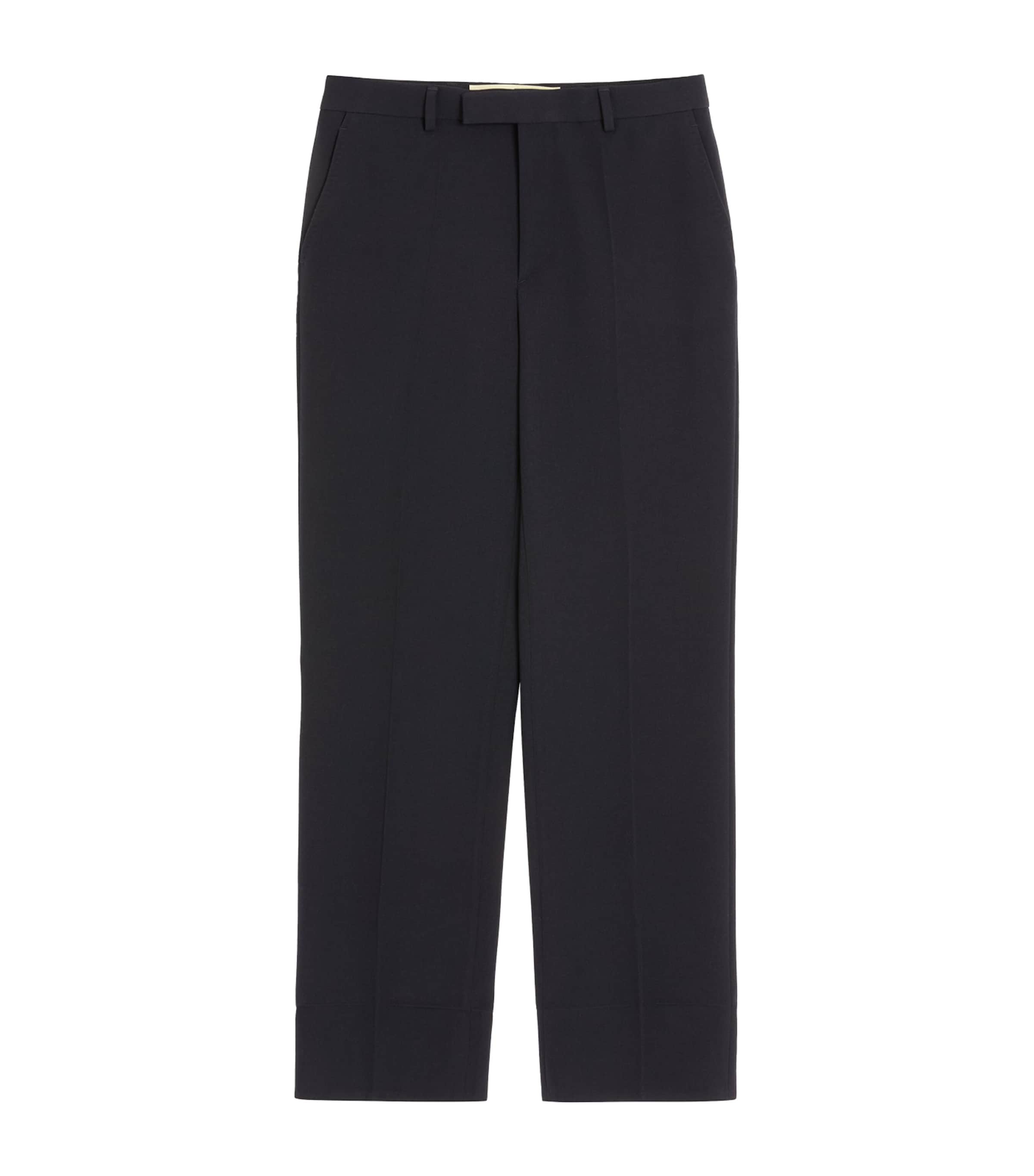 Valentino Virgin Wool Straight Tailored Trousers In Black