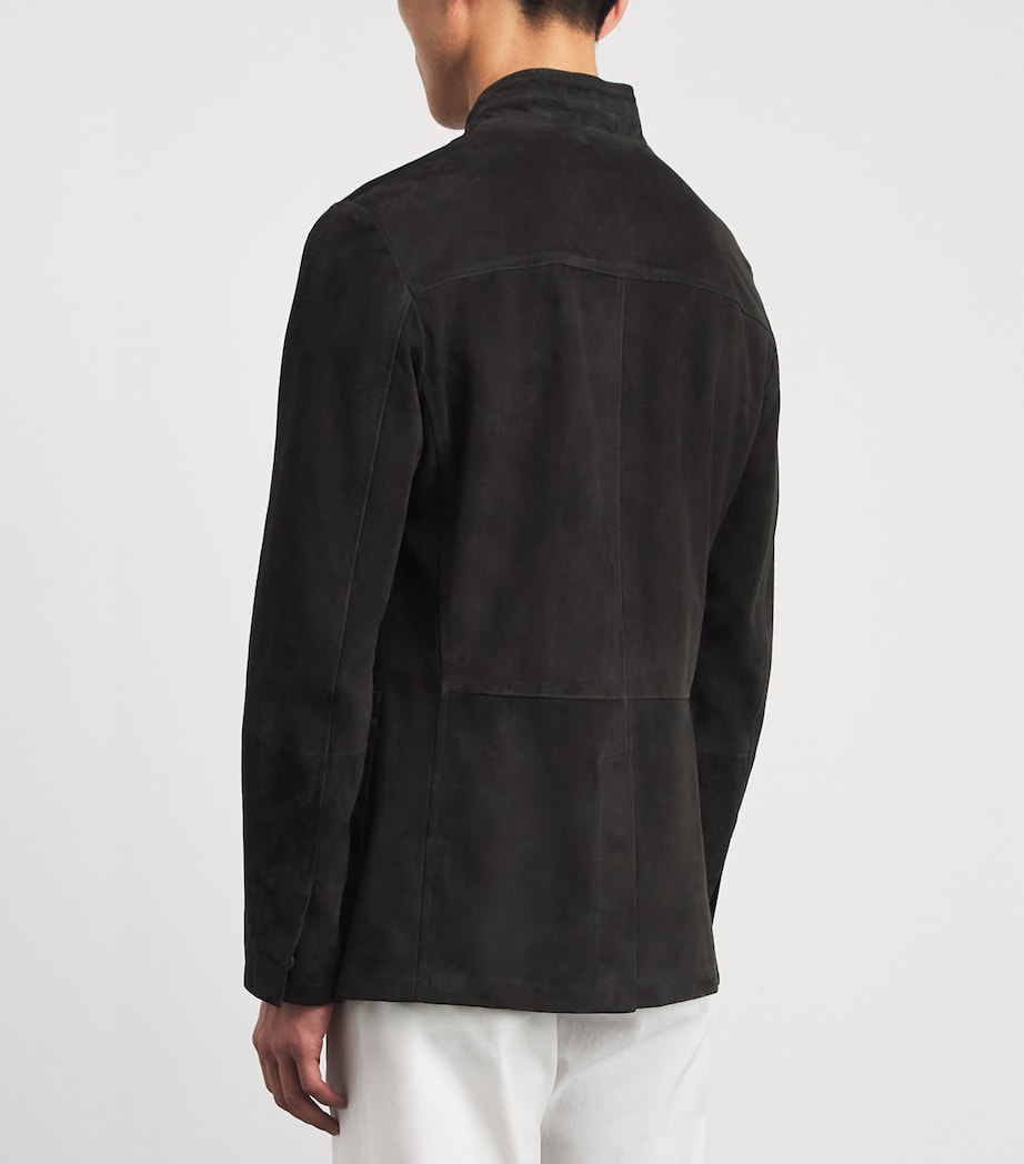 Eleventy Mens Suede Jacket Nero Image 5