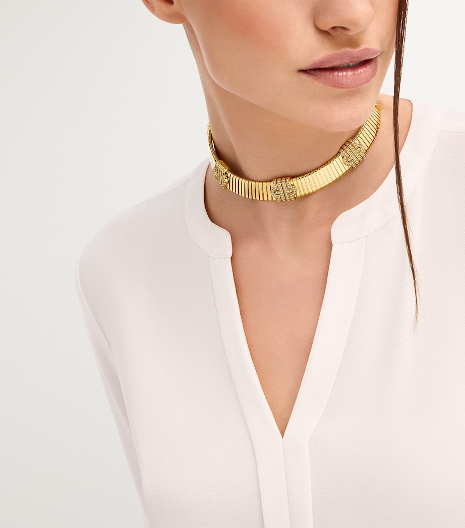 Yellow Gold and Diamond Tubogas Necklace YELLOW GOLD Image 4