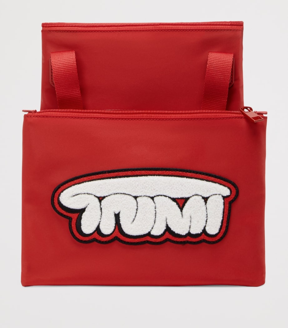 Nylon Voyageur Just in Case Foldable Tote Bag RED A742 Image 3