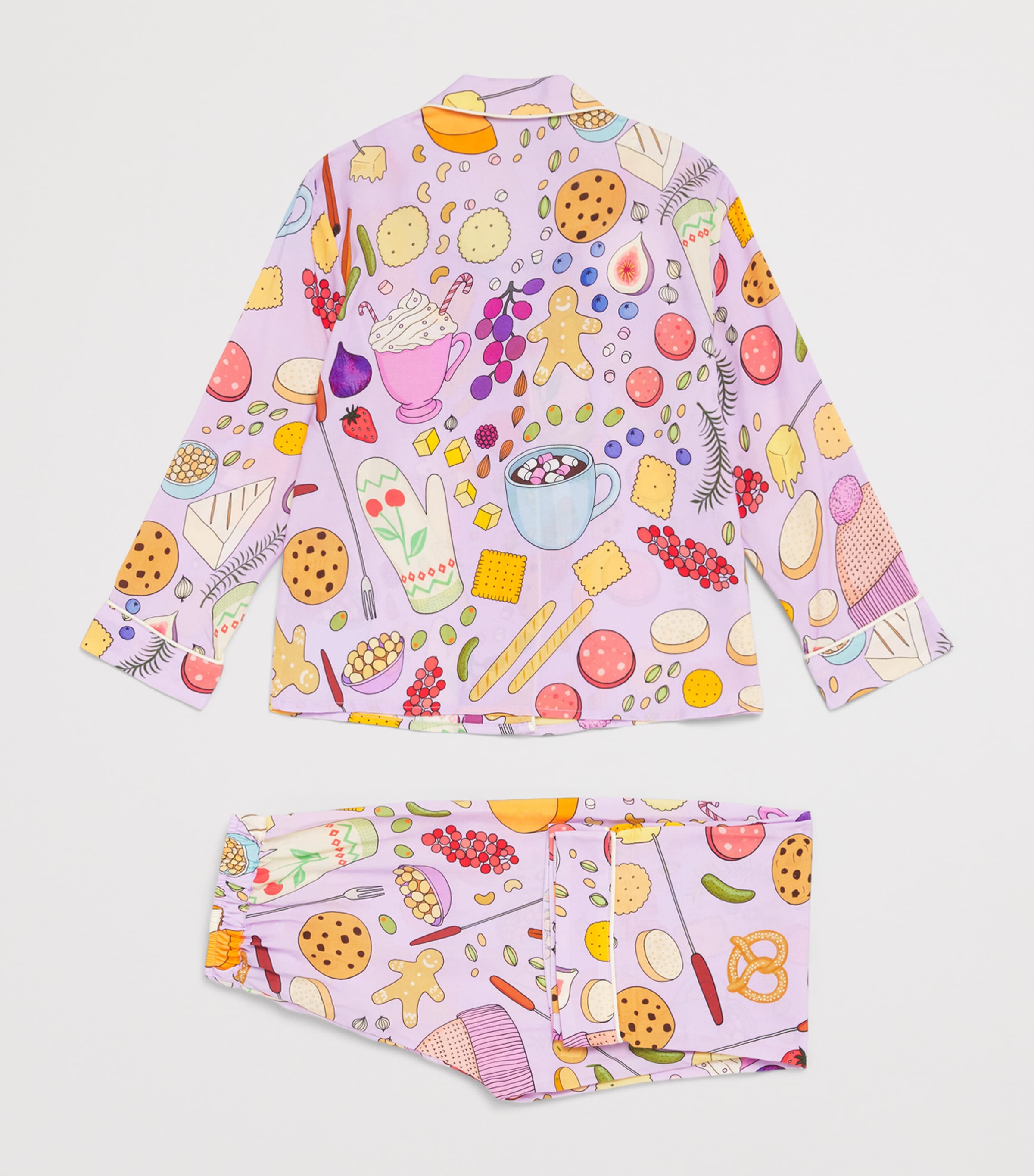KAREN MABON KIDS Charcuterie Print Pyjama Set (2-13 Years) Purple Image 2