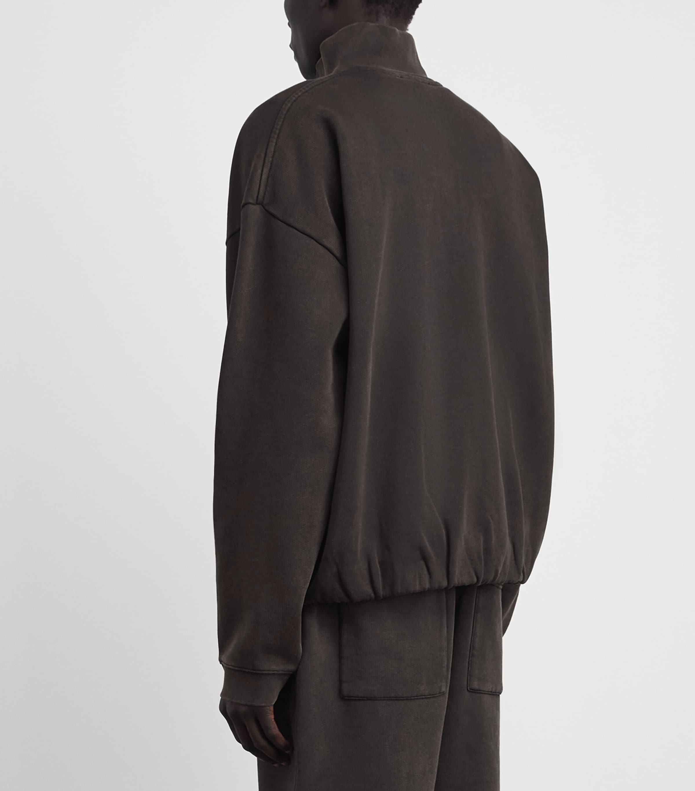 Represent Mens Cotton Initial Quarter-Zip Sweatshirt Coffee Image 5