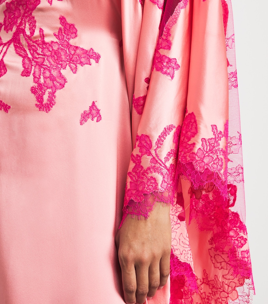 TORLOWEI Womens Silk Tokoni Kaftan Coral/begonia Image 5