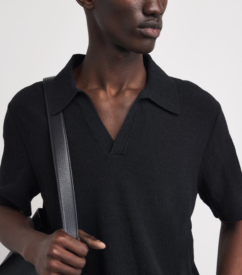 Wax London Mens Cotton-Blend Siena Polo Shirt Black Image 3