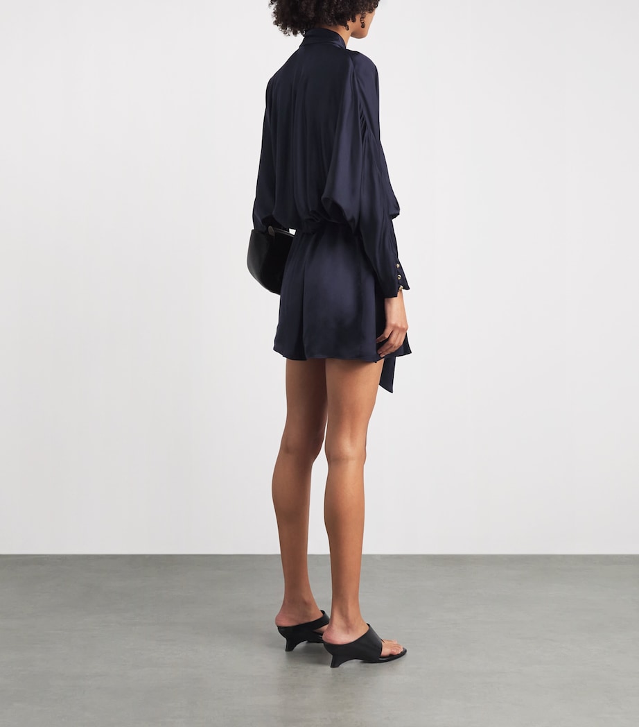 Maje Womens Satin Mini Dress Navy Image 4