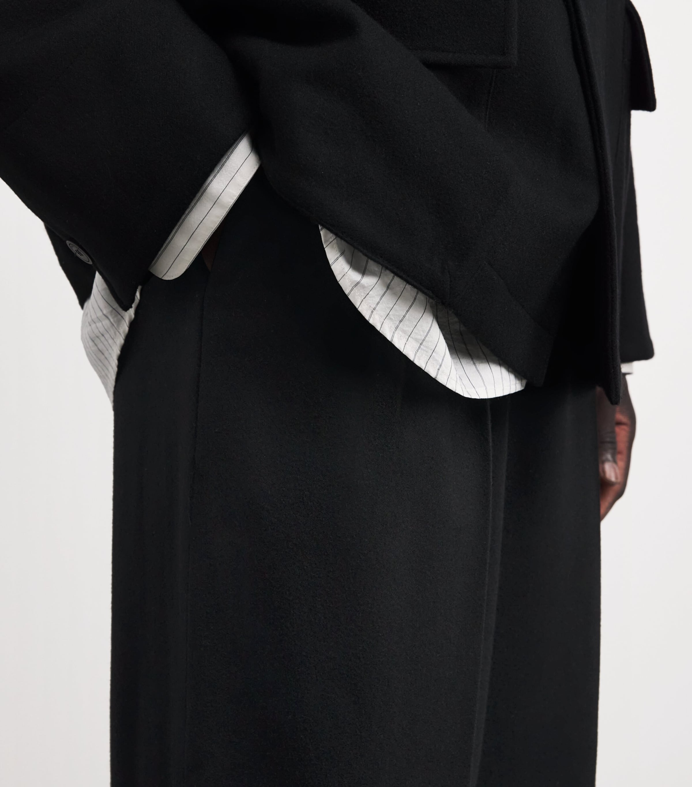 Wool Pleated Trousers BLACK Image 6