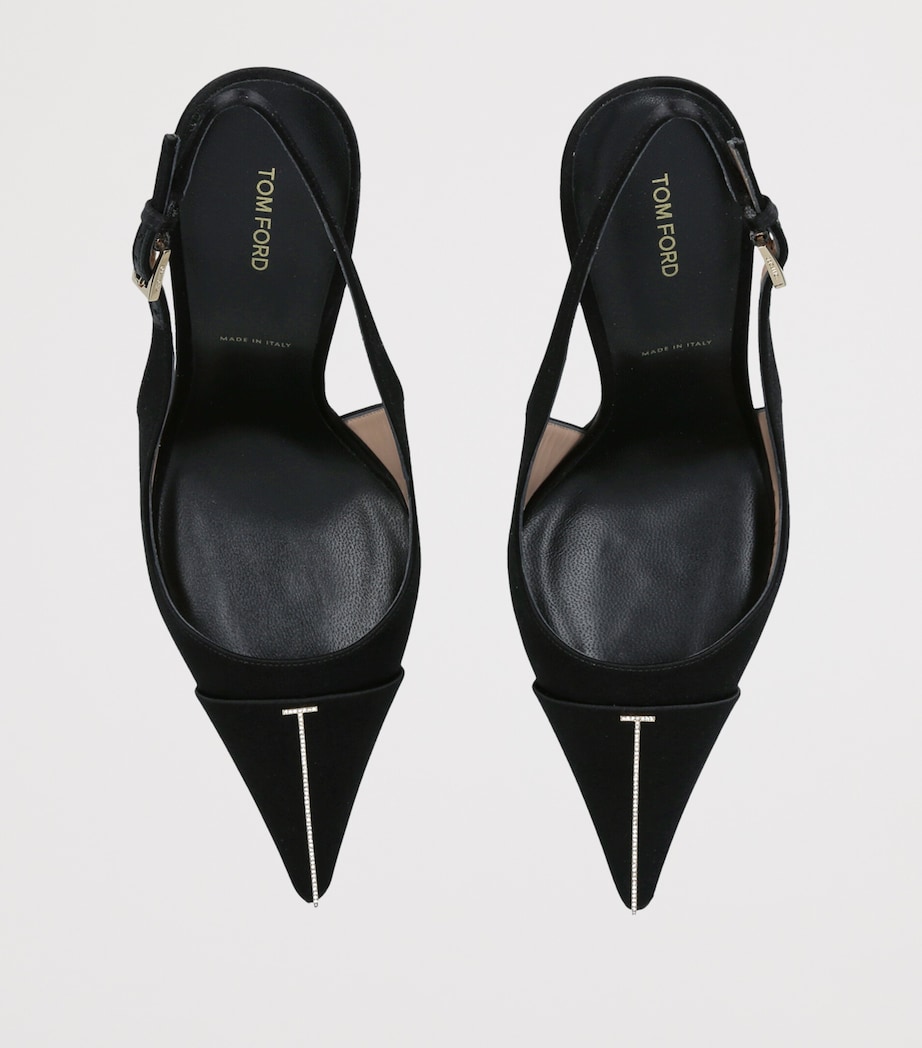 TOM FORD Satin Slingback Pumps 105 Black Image 4
