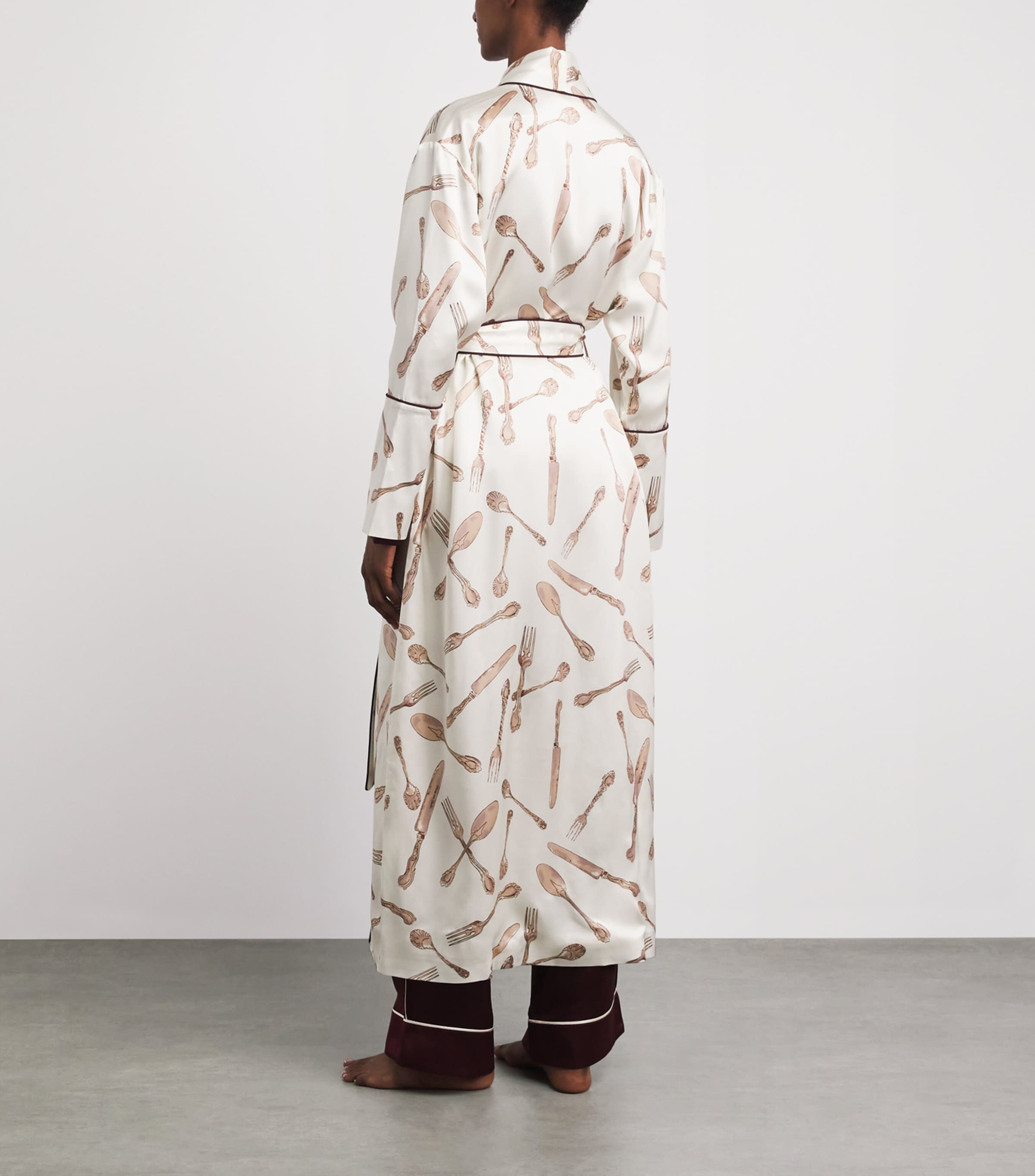 Olivia von Halle Womens Silk Cutlery Capability Robe Sevilla Image 4