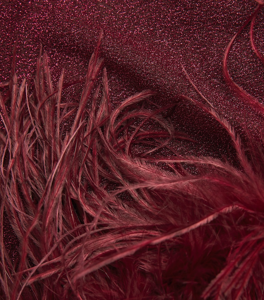Lumière Feather Mini Dress BURGUNDY Image 5