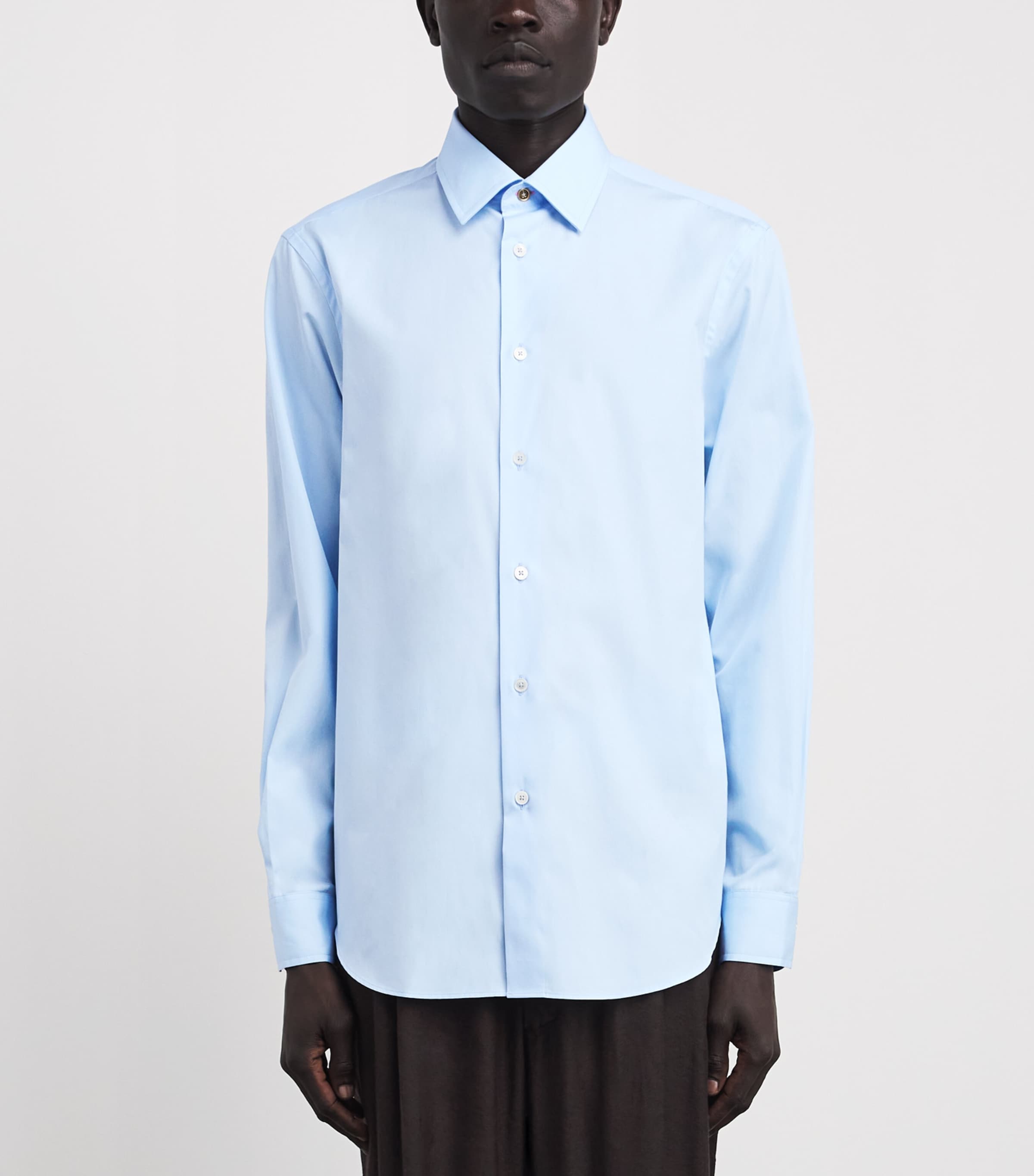 Paul Smith Mens Cotton Regular Fit Shirt Blue Image 4