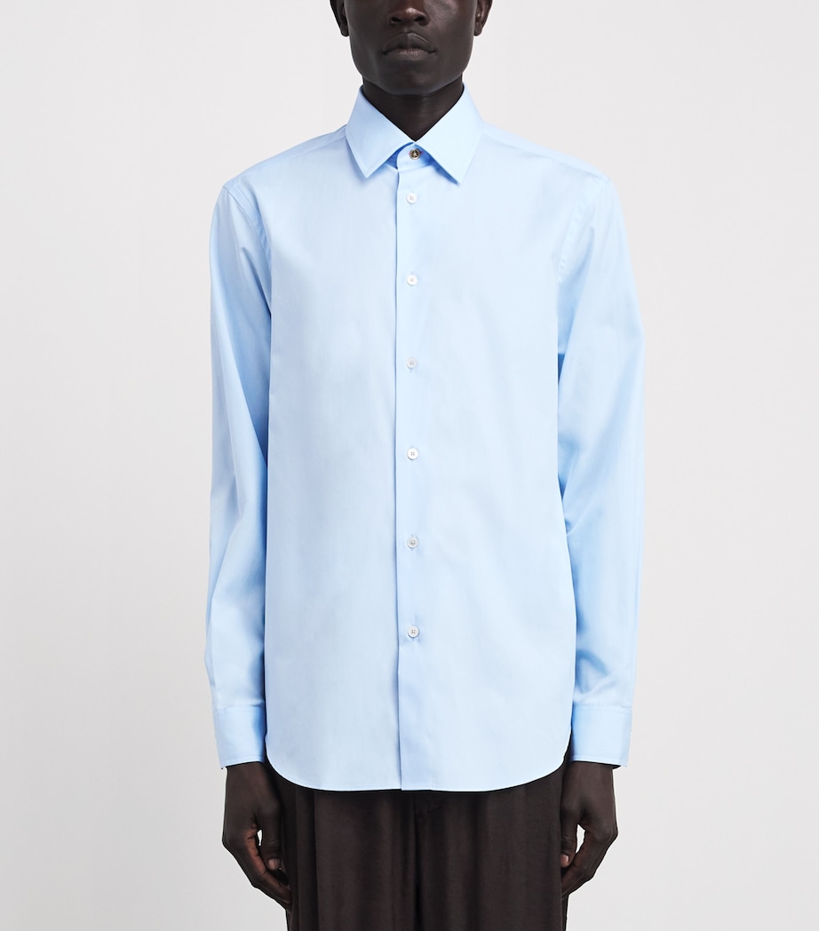 Paul Smith Mens Cotton Regular Fit Shirt Blue Image 4