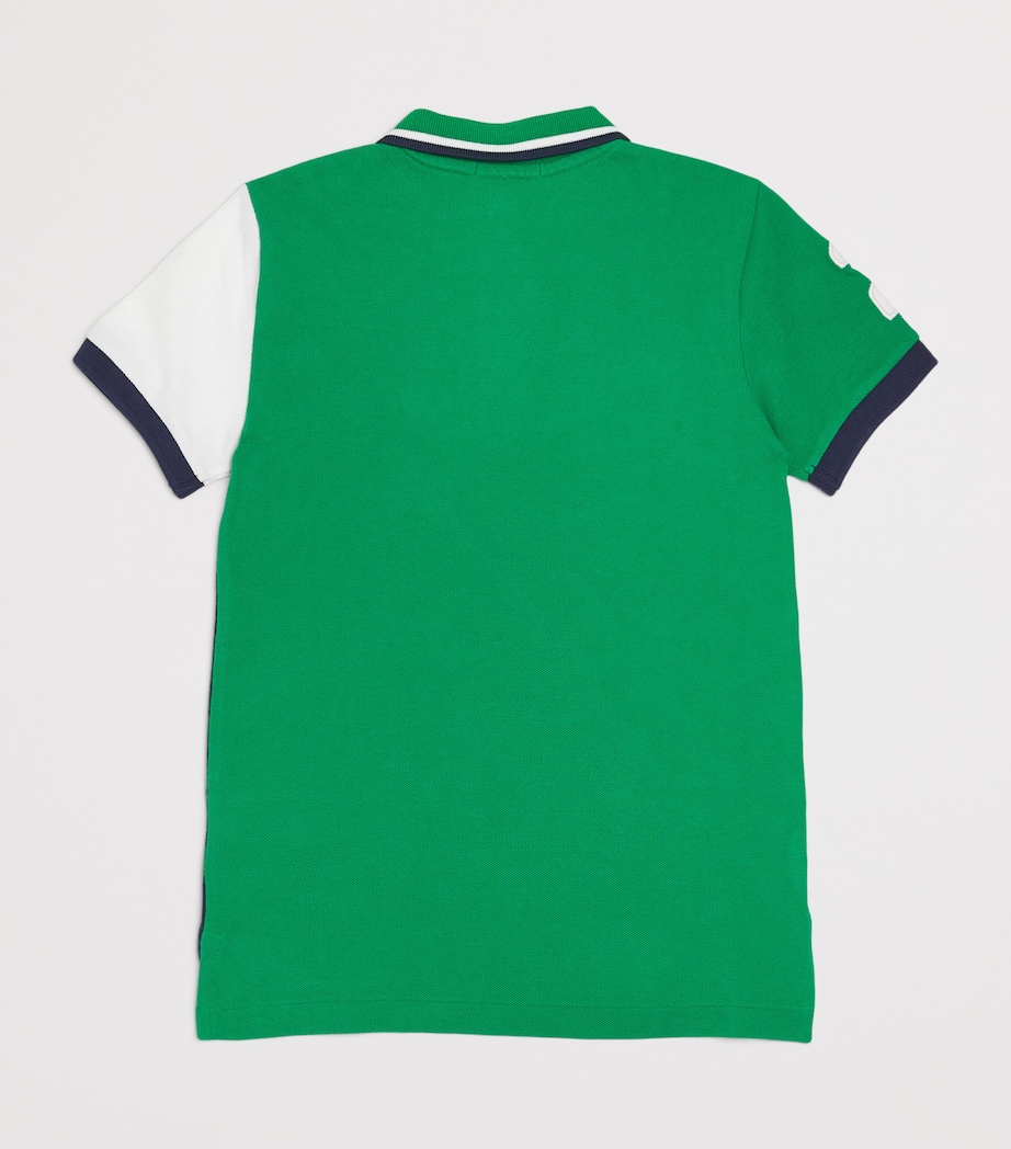 Cotton Polo Bear Polo Shirt (2-7 Years) BEARGREEN Image 2