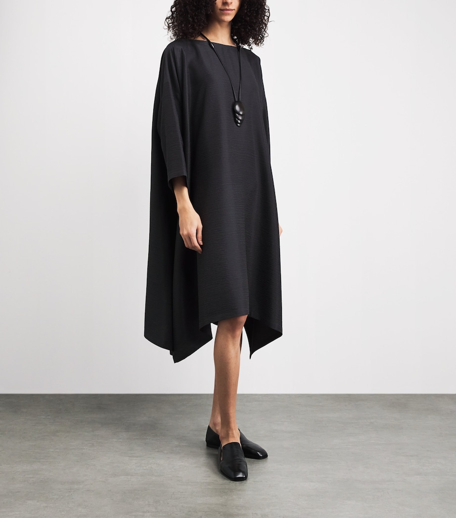 Eskandar Womens Silk Plissé Midi Dress Slate Image 2