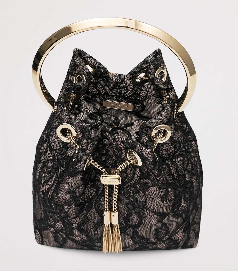 Jimmy Choo Lace Bon Bon Top-Handle Bag Black/light Gold Image 4