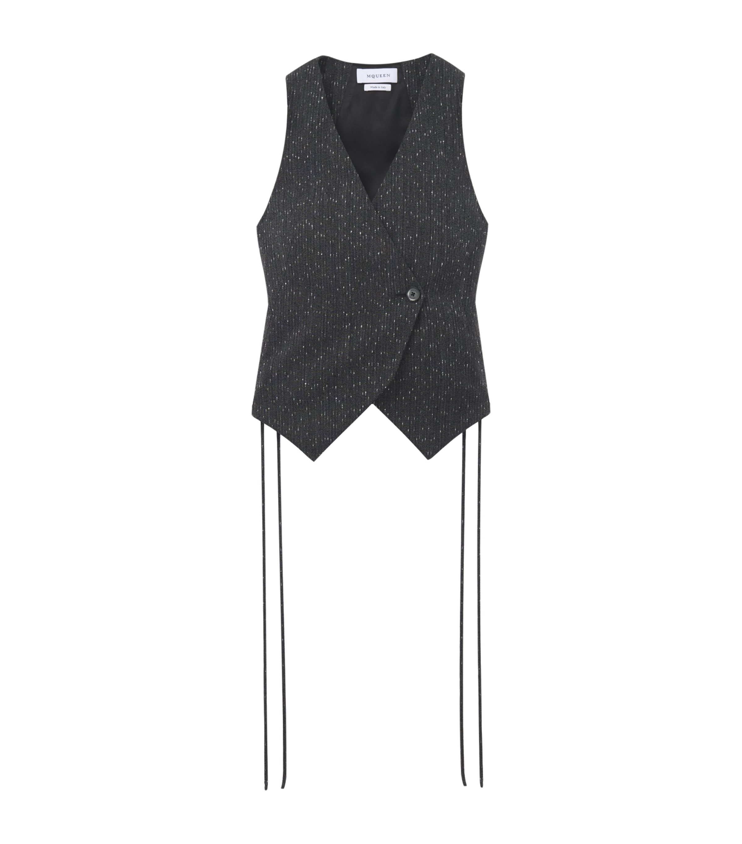 McQueen Womens Wool Pinstripe Corset Waistcoat Image 1