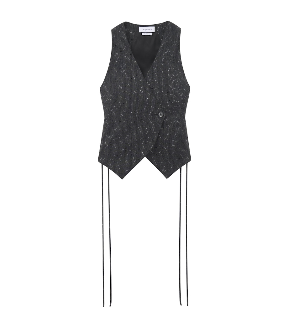 McQueen Womens Wool Pinstripe Corset Waistcoat Image 1