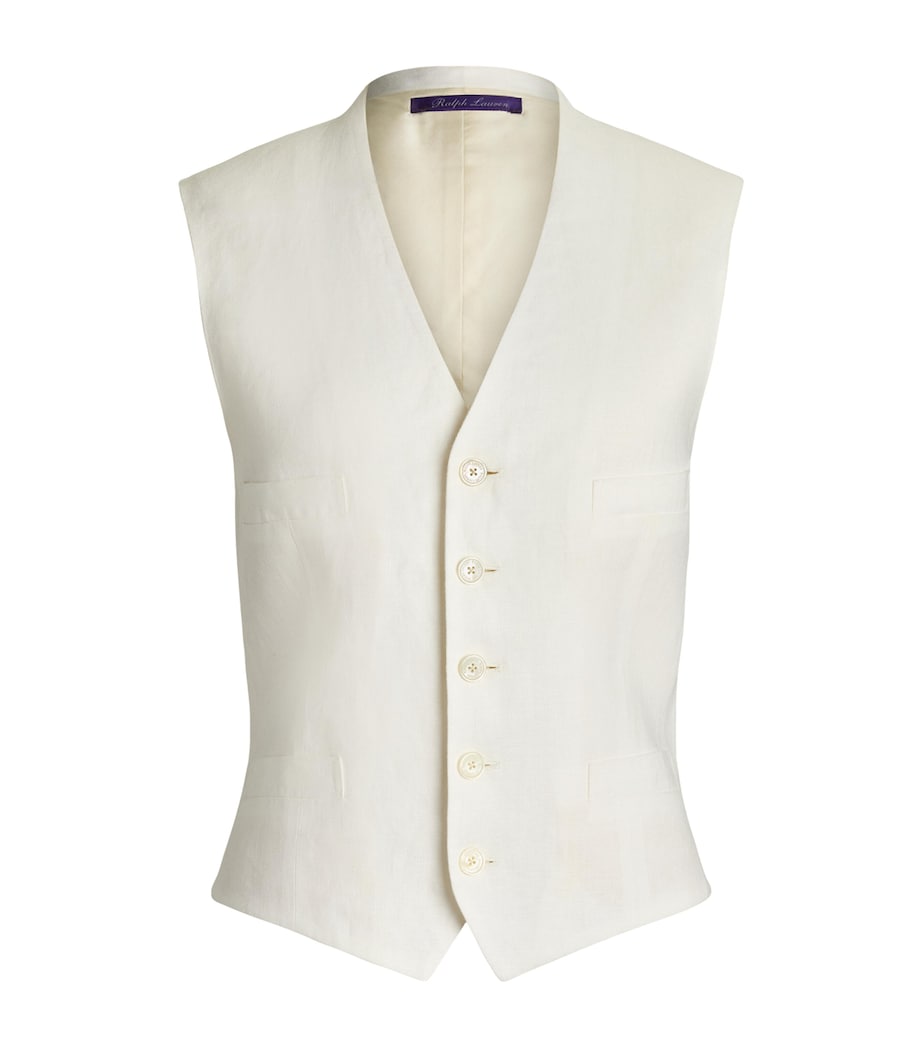Linen Jaiden Waistcoat CREAM Image 1