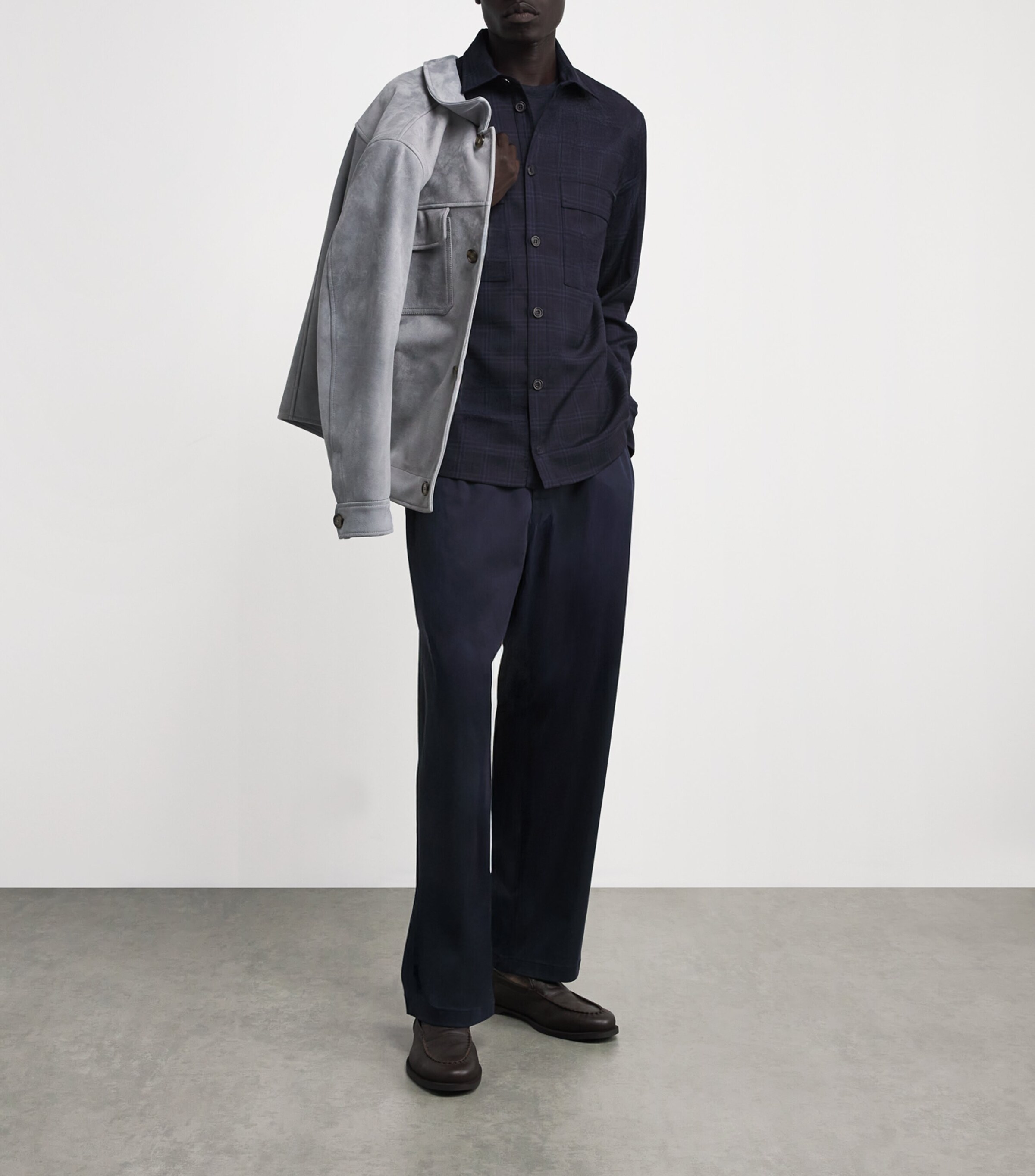 Virgin Wool Overshirt 013 BLUE Image 2